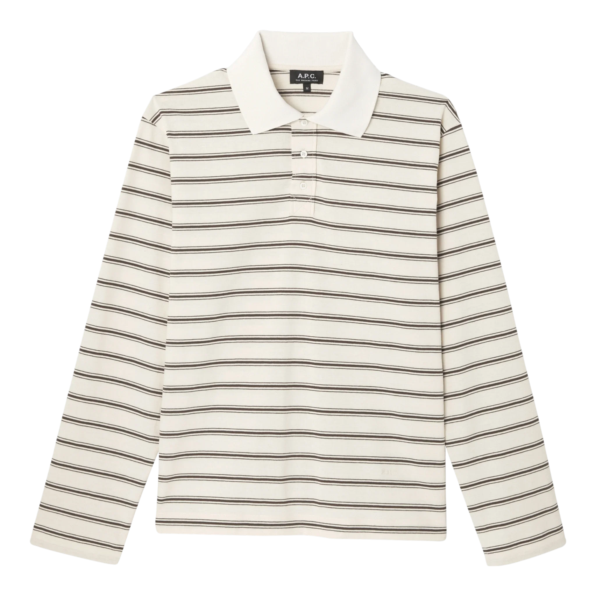 A.P.C. - Polo Manches Longues Raye Longsleeve - Ecru