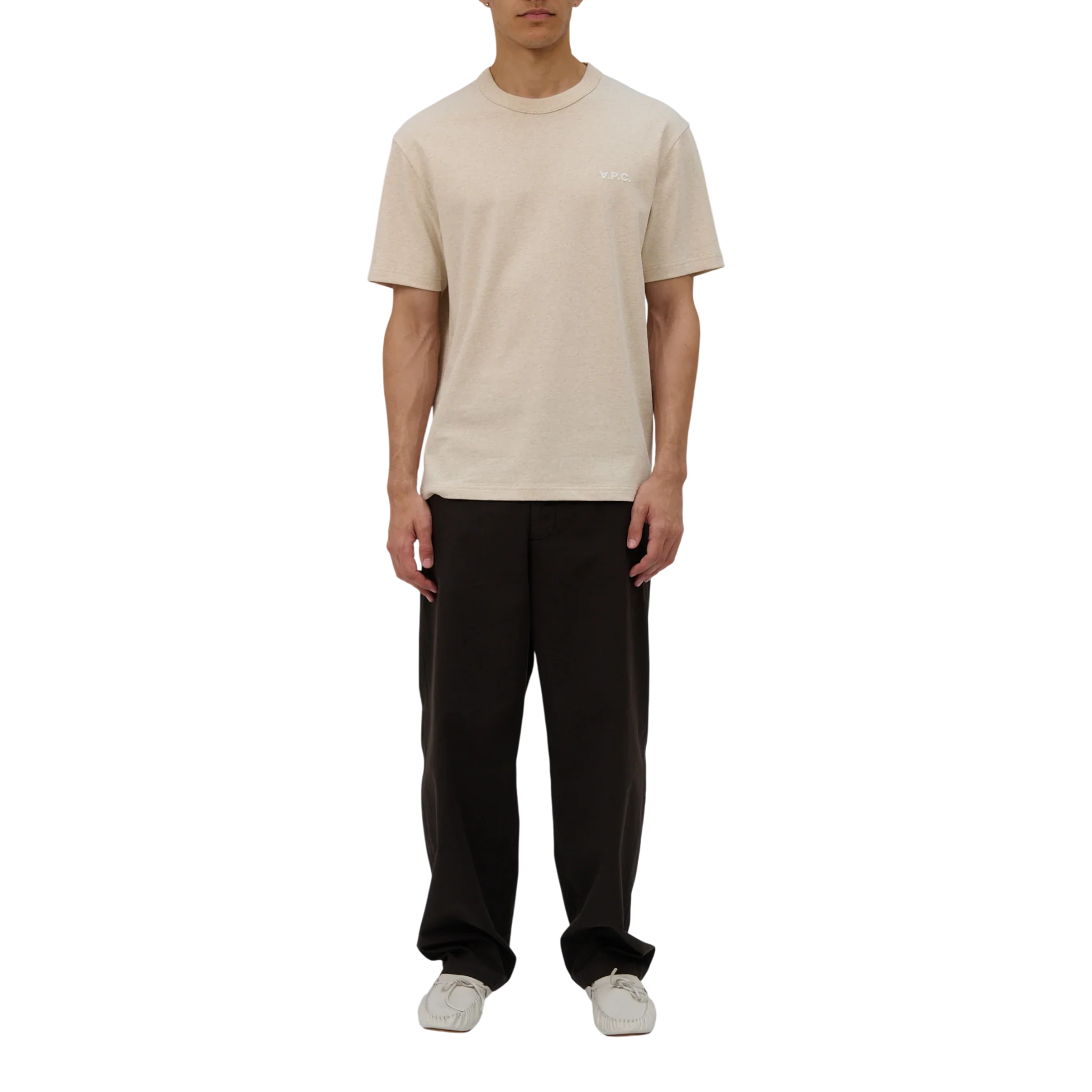 A.P.C. - T-Shirt Boxy Petit V.P.C T-shirt - Ecru Chine/Ecru