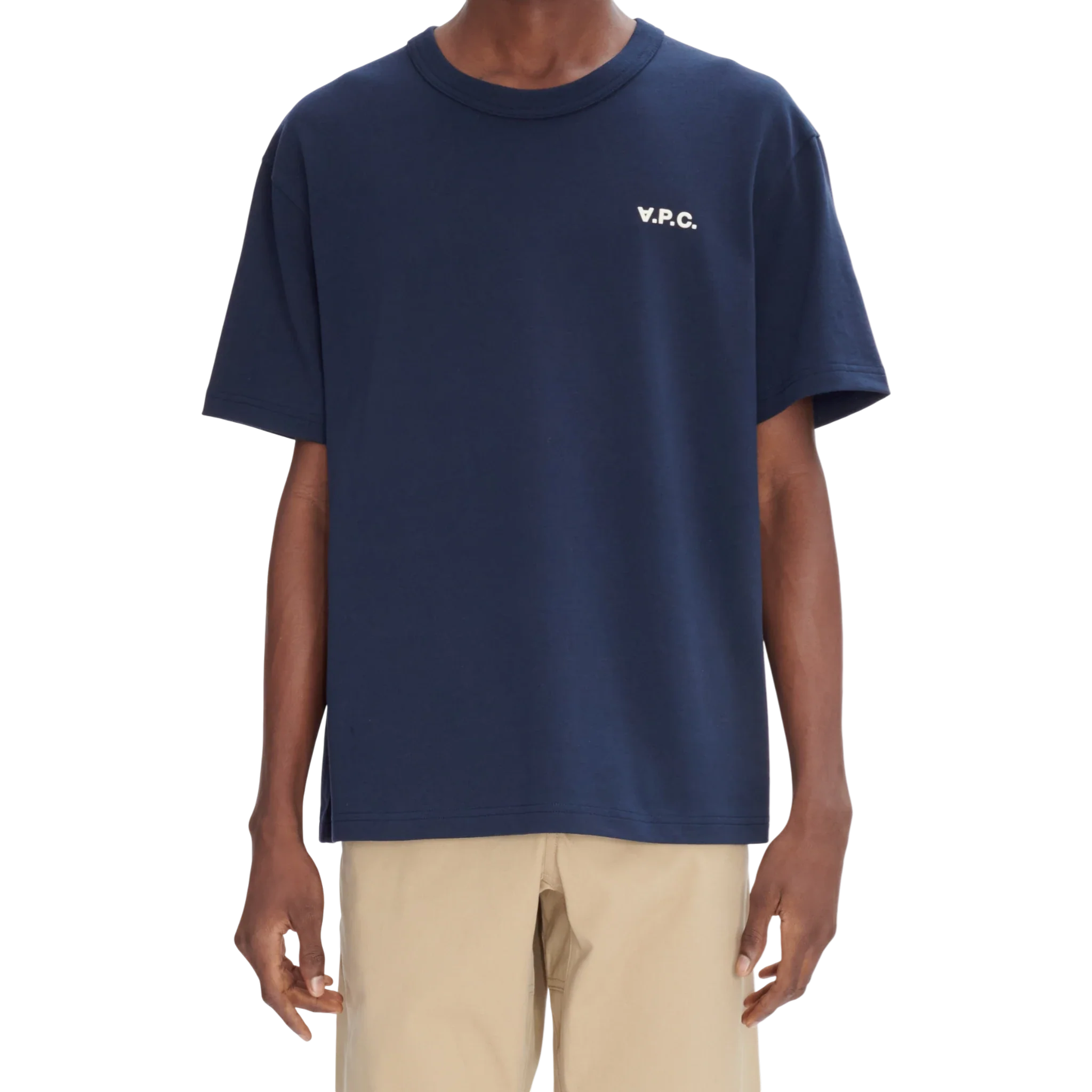 A.P.C. - T-Shirt Boxy Petit V.P.C T-shirt - Dark Navy/Ecru - Image 4