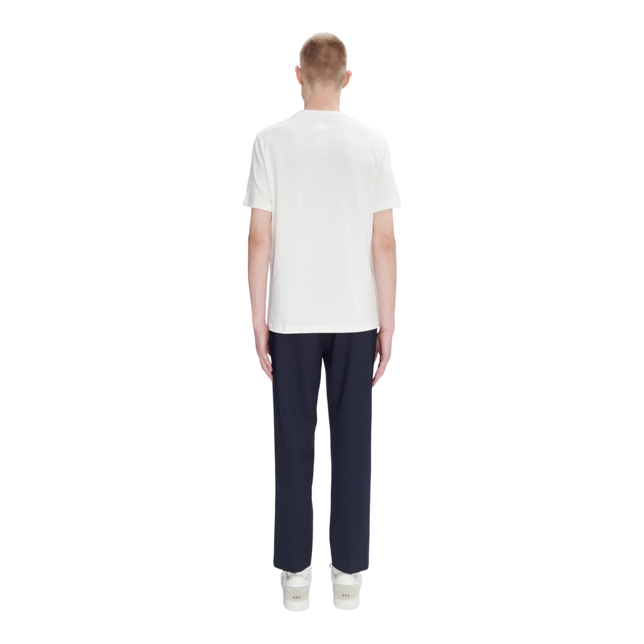 A.P.C. - T-Shirt Standard Rue Madame GOTS - White/Dark Navy - Image 6