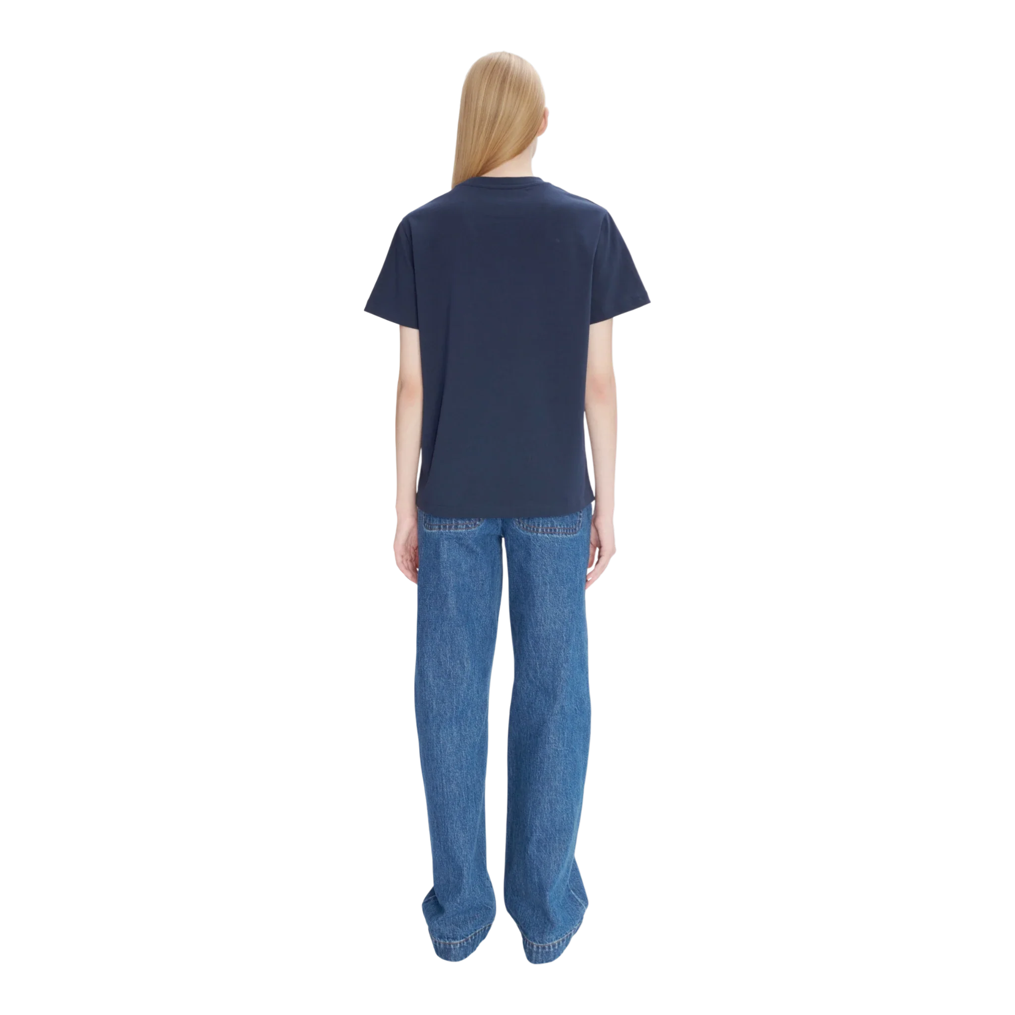 A.P.C. - T-Shirt Standard Rue Madame T-shirt - Dark Navy/Ecru - Image 4