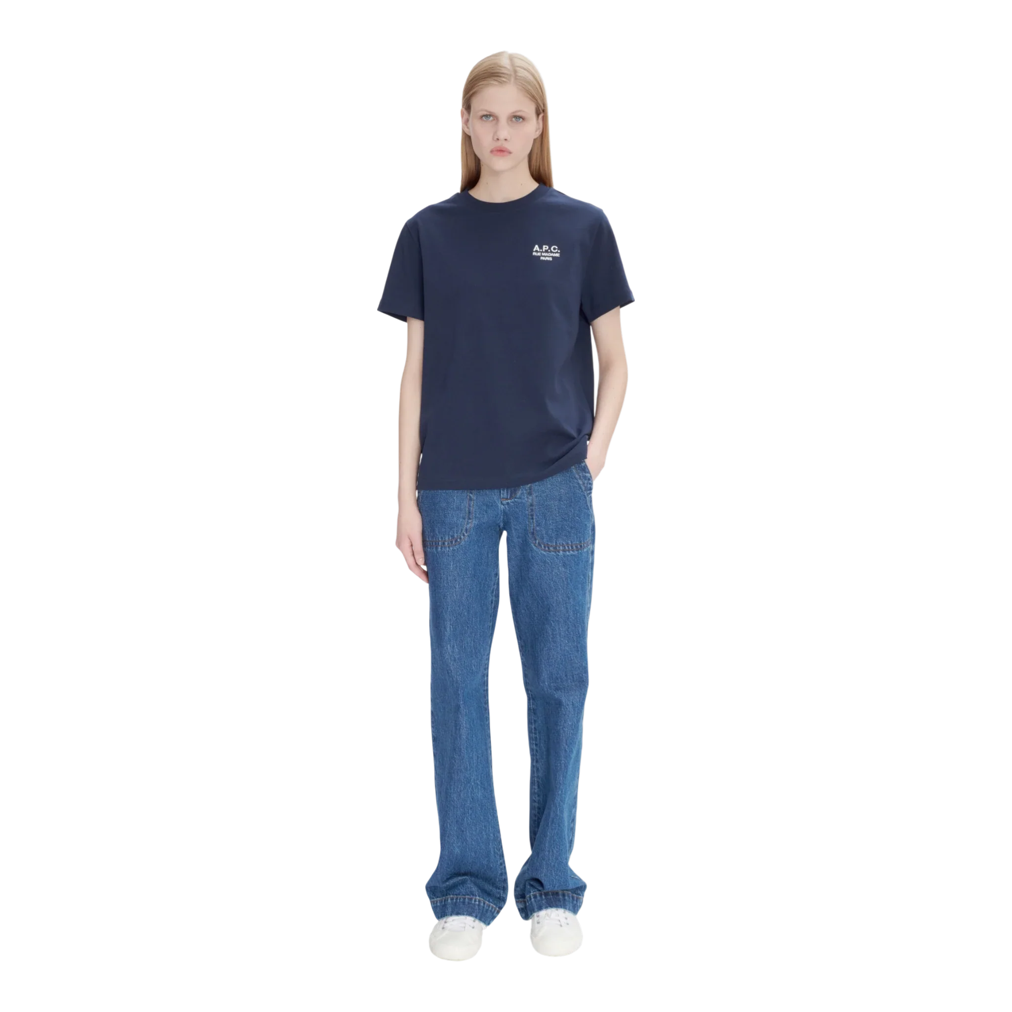 A.P.C. - T-Shirt Standard Rue Madame T-shirt - Dark Navy/Ecru - Image 5