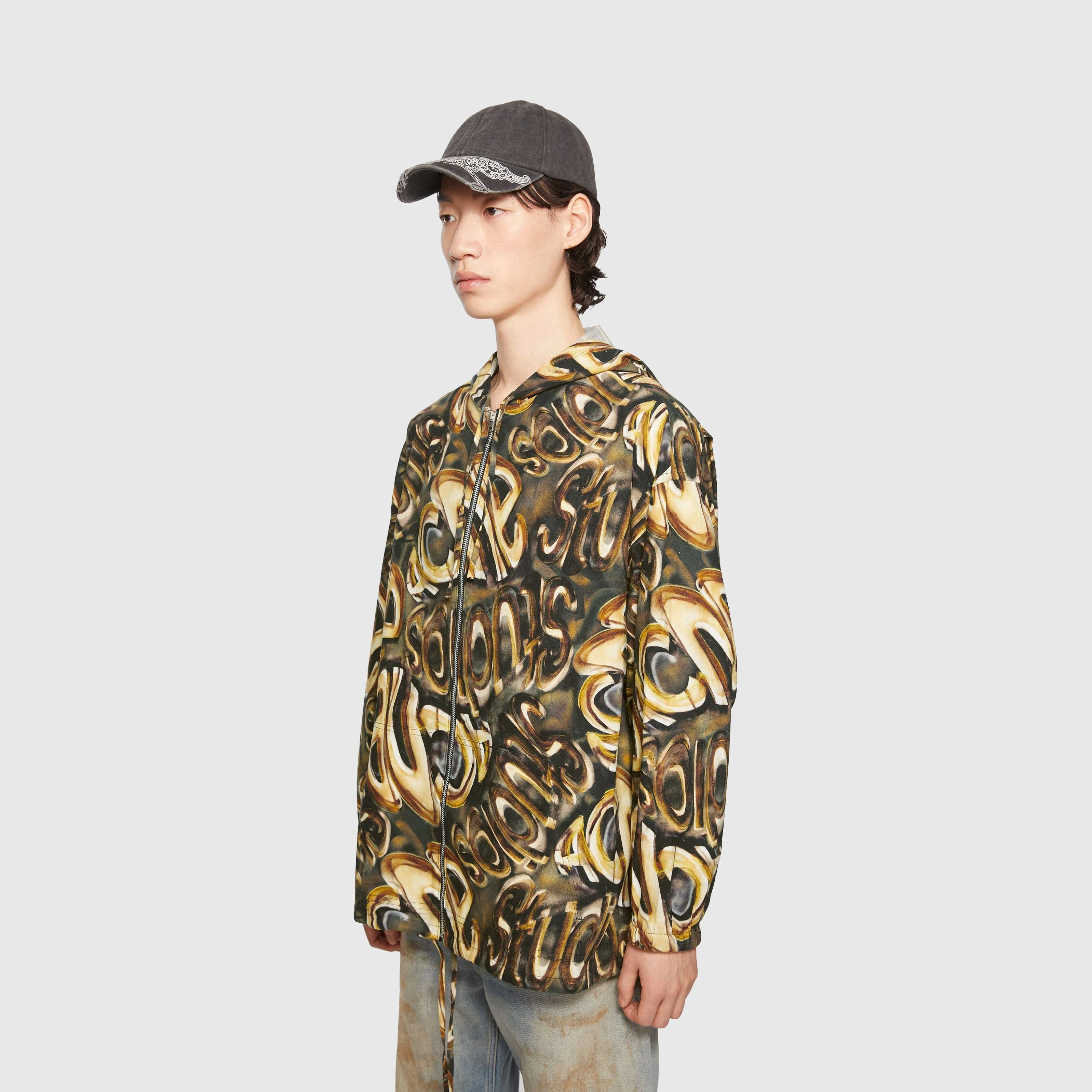 Acne Studios - Hooded Overshirt - Black/Gold - Image 4