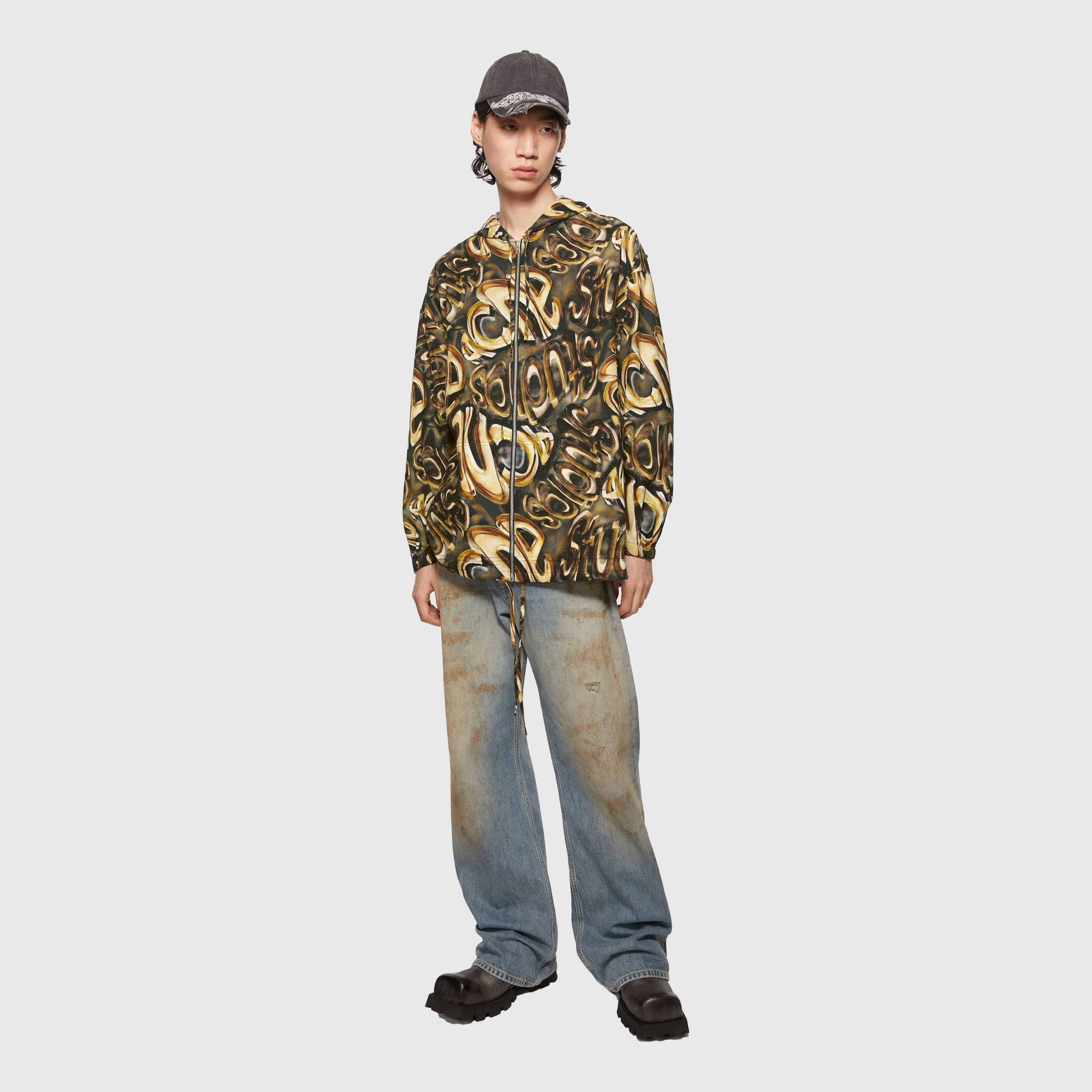 Acne Studios - Hooded Overshirt - Black/Gold - Image 6