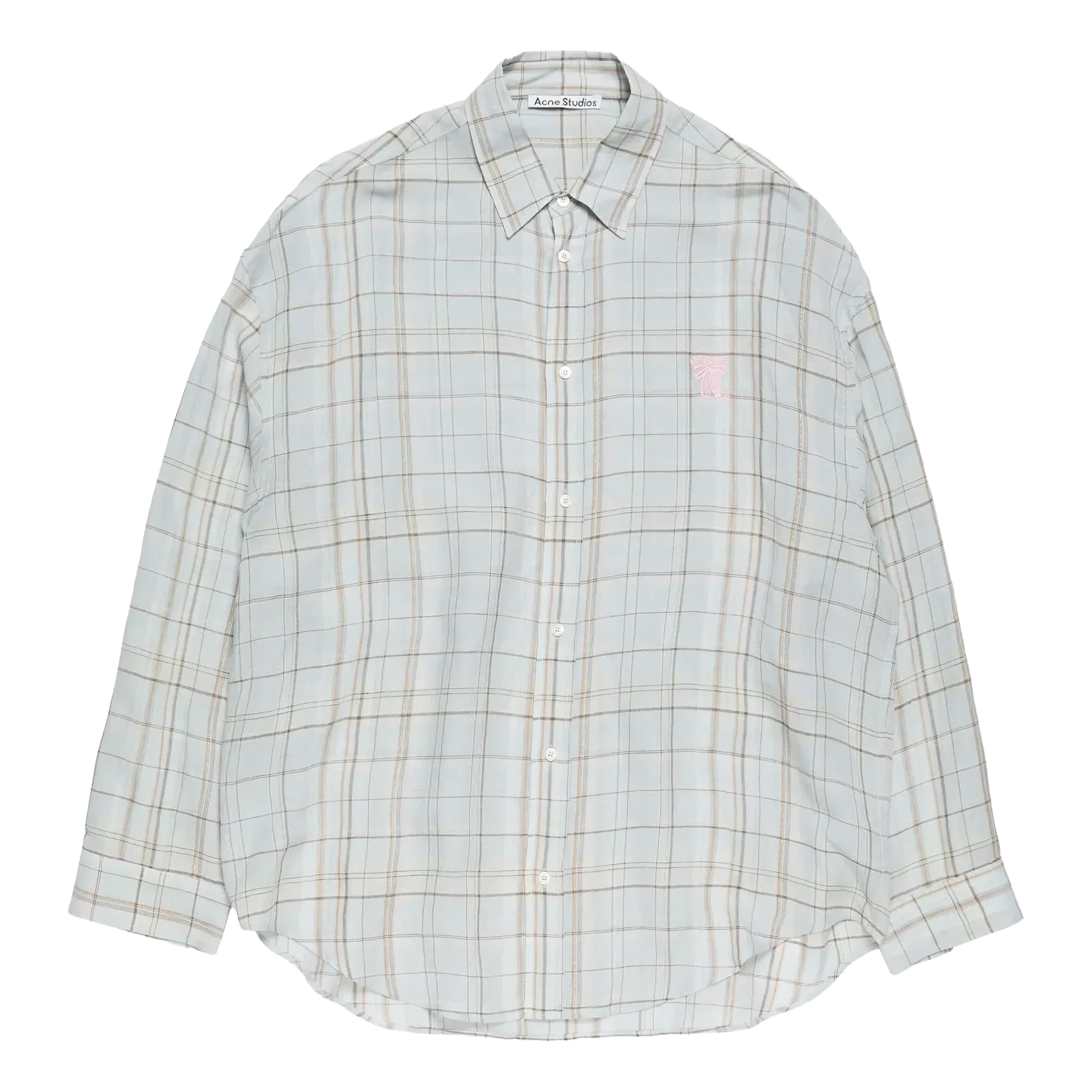 Acne Studios - Linen Check Button-up Short - Grey/Pink