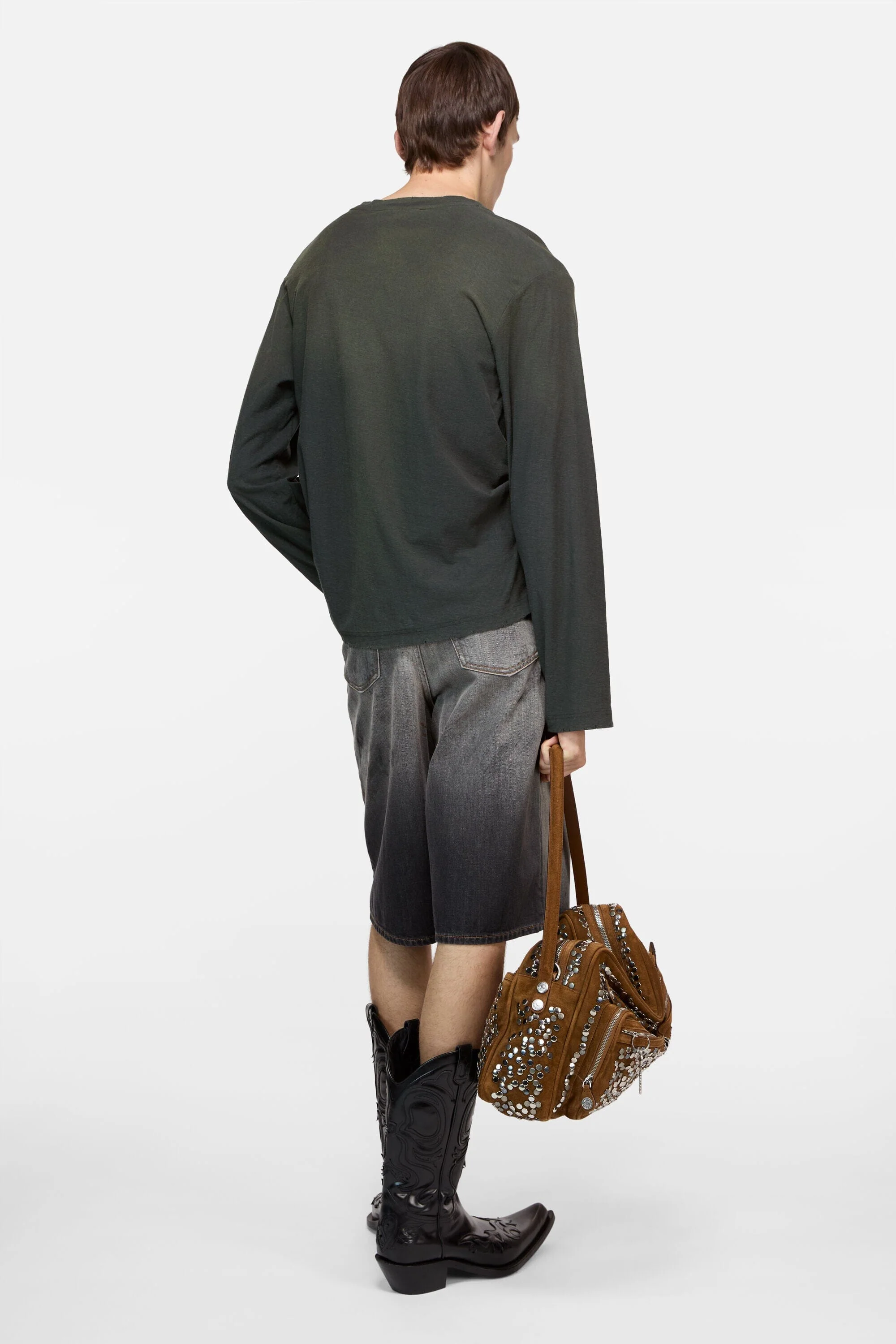 Acne Studios - Logo T-shirt Longsleeve - Faded Black - Image 3