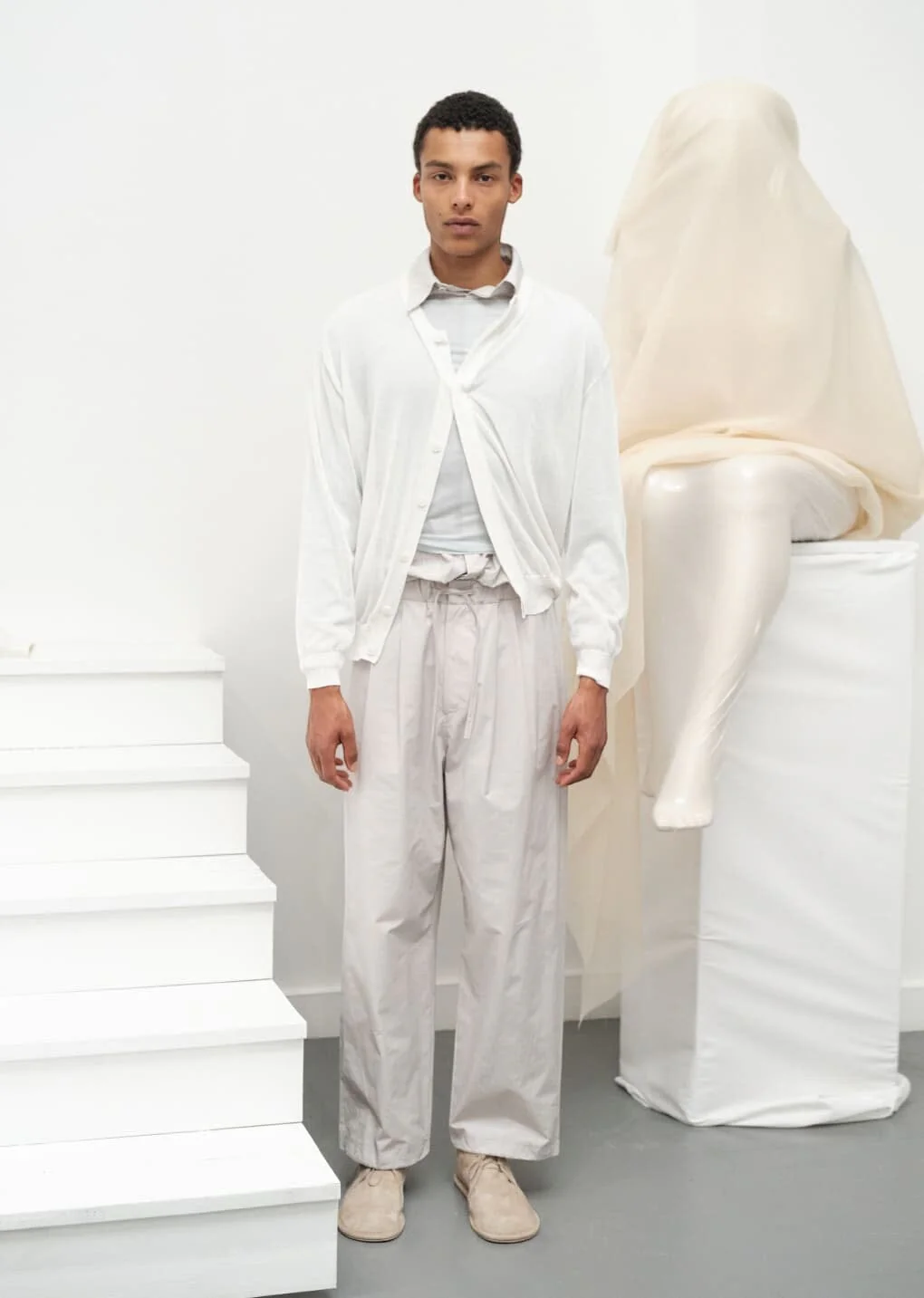 Amomento - Drawstring Pants - Grey - Image 4