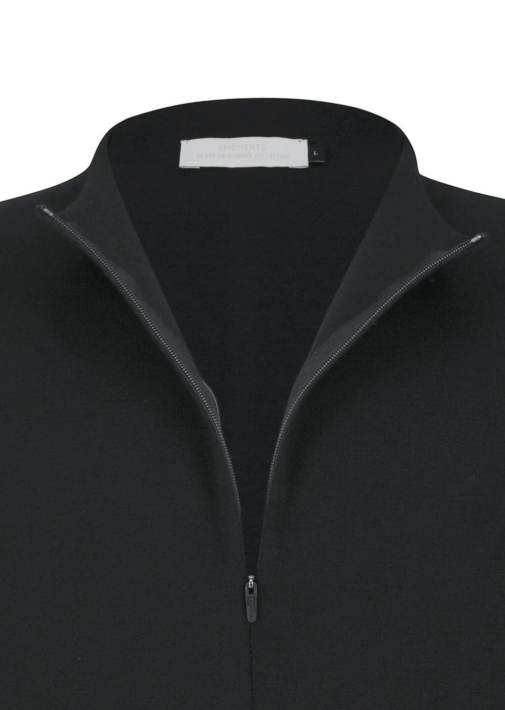 Amomento - Half Zip-up Knit - Black - Image 5