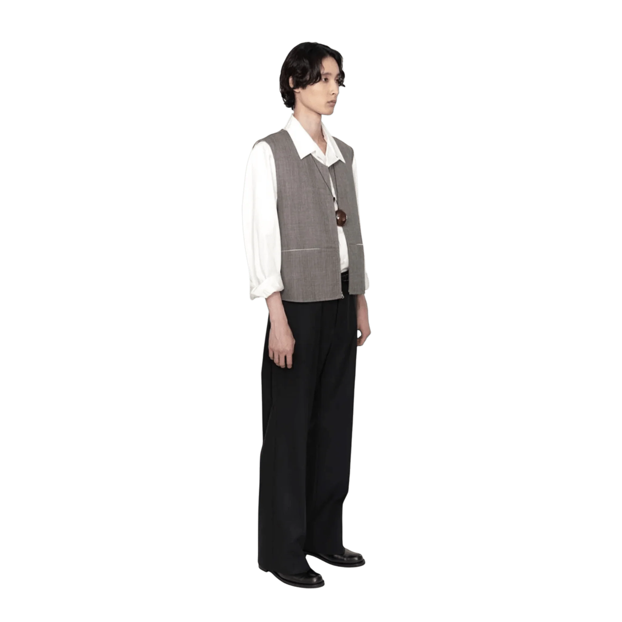 Amomento - Open Collar Shirt - Ivory - Image 3