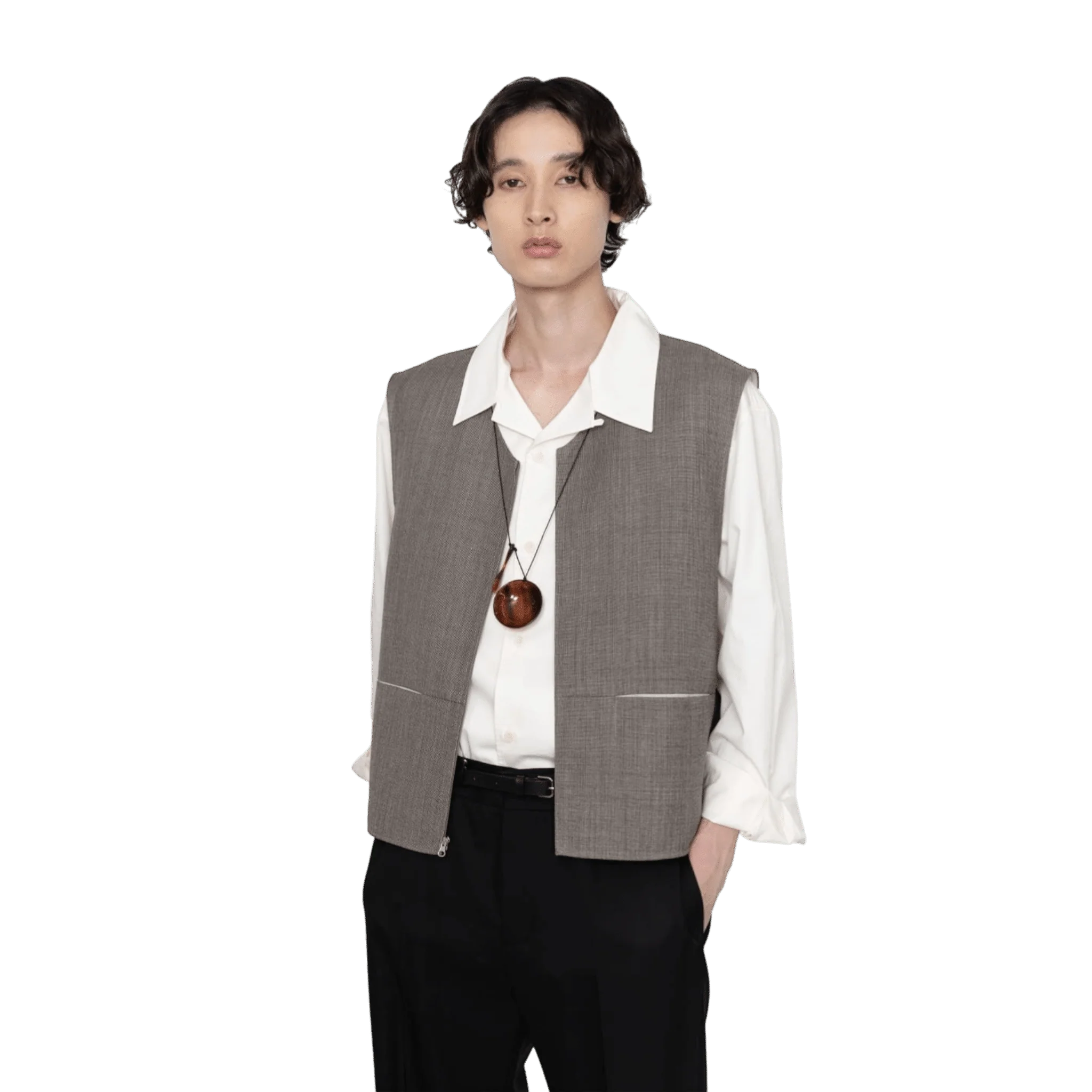 Amomento - Open Collar Shirt - Ivory - Image 4