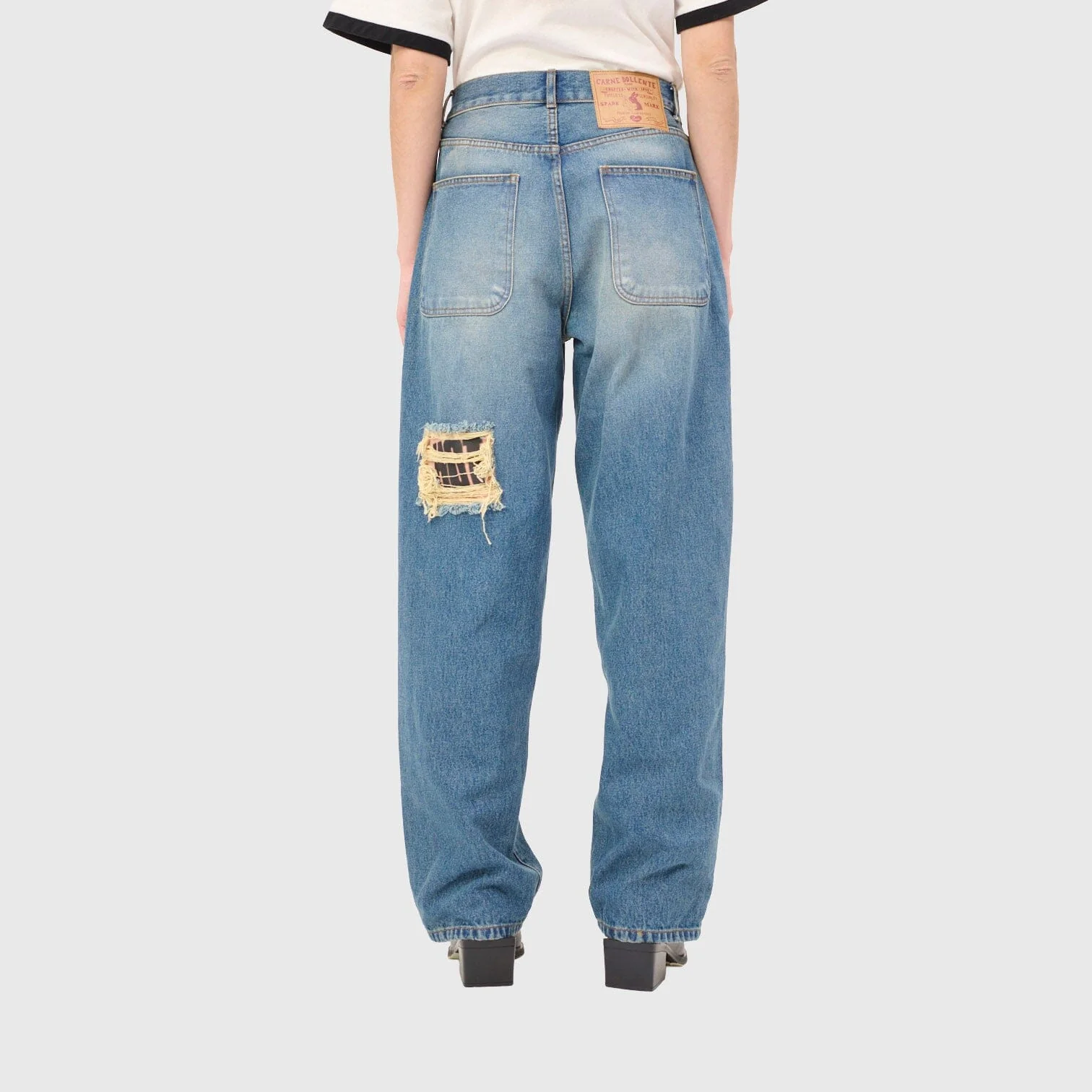 Carne Bollente - Tattoo Tease Pants - Washed-Light Blue - Image 4