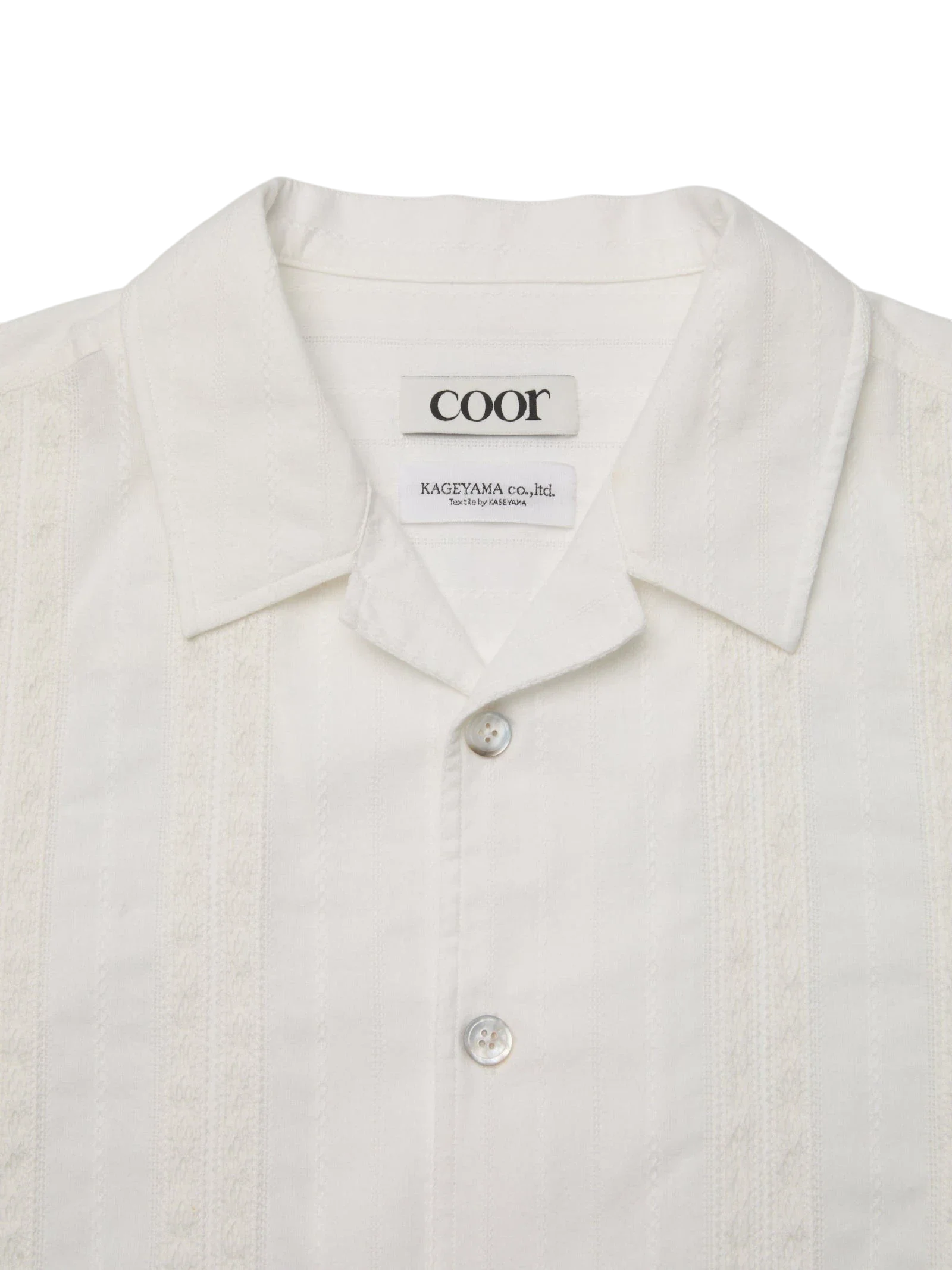 COOR - Guayabera Tape Half Shirt - White - Image 2