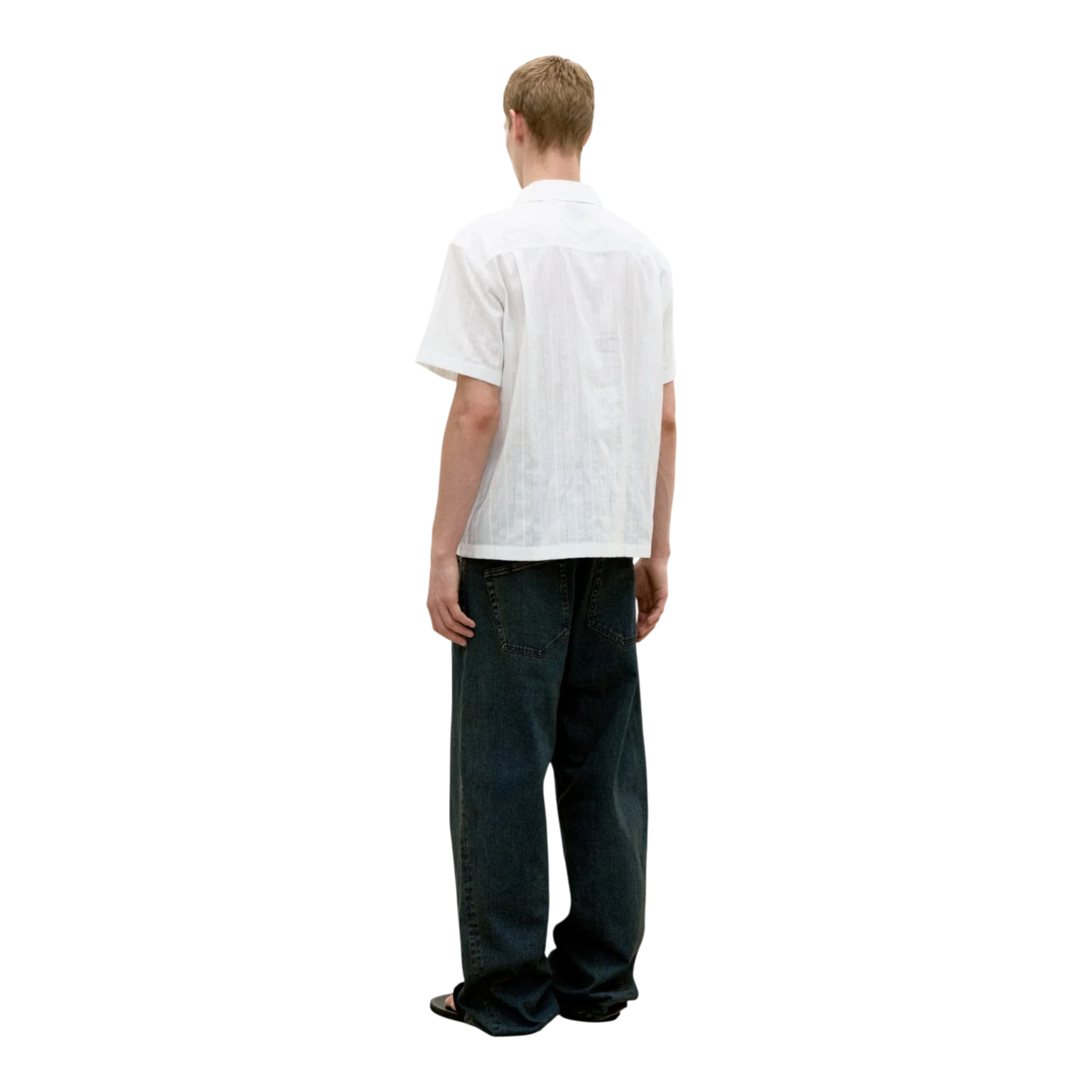 COOR - Guayabera Tape Half Shirt - White - Image 5