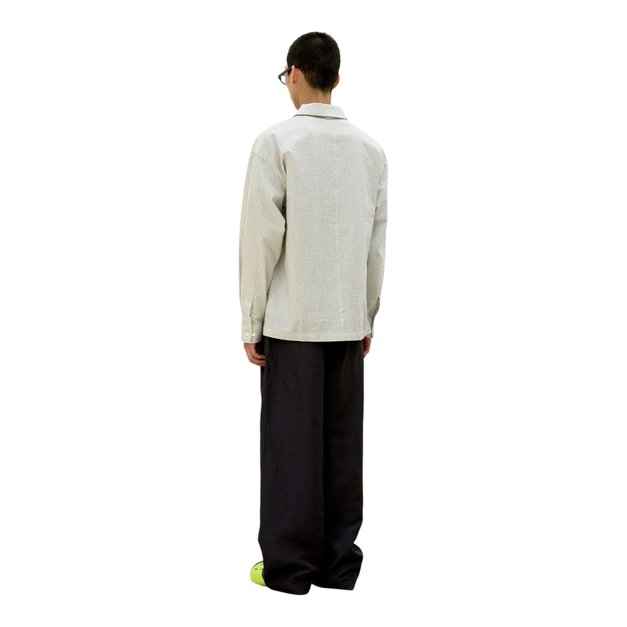 COOR - Stripe Cotton Lounge Shirt - Ivory - Image 3