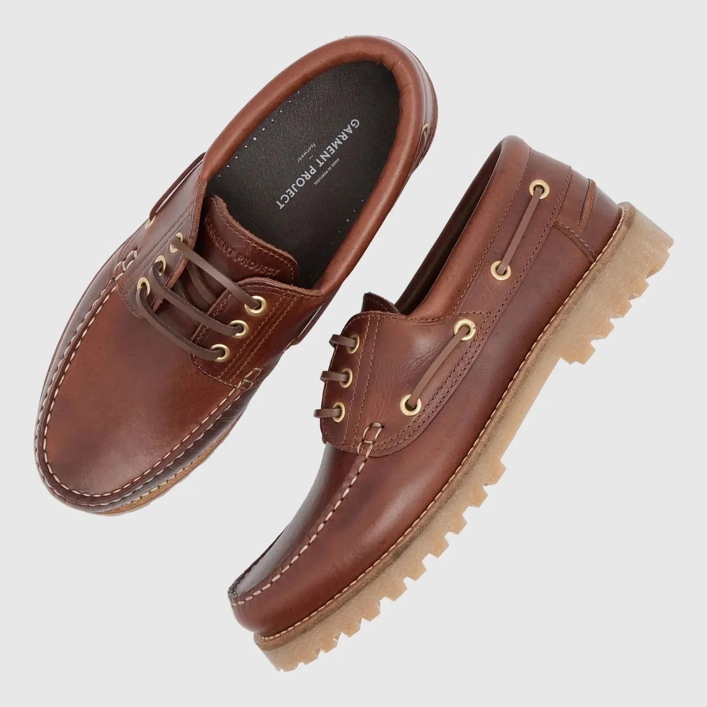 Garment Project - Ollie Boat Shoe - Brown Leather - Image 3