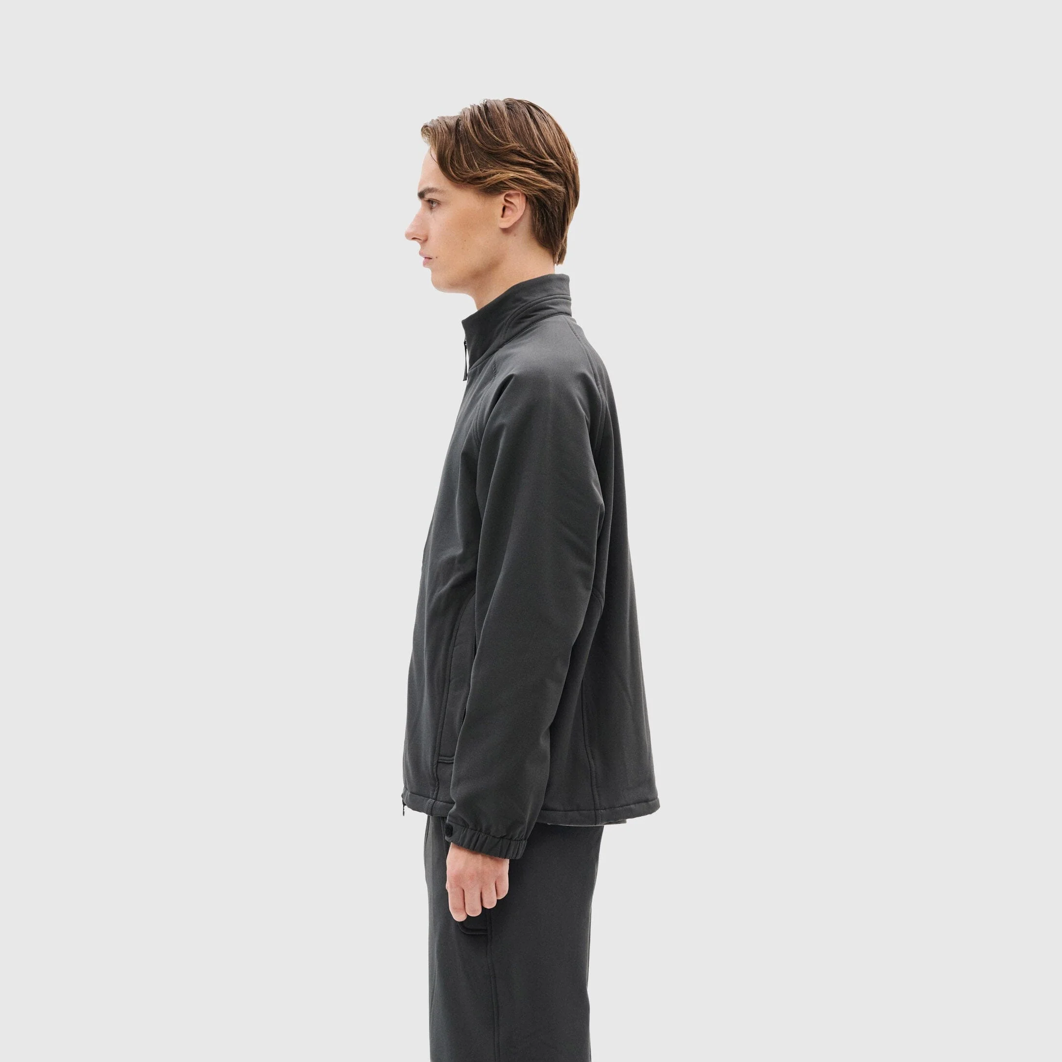 Hiking Patrol - Path Inner Brushed Softshell Jacket - Charcoal Black - Image 3