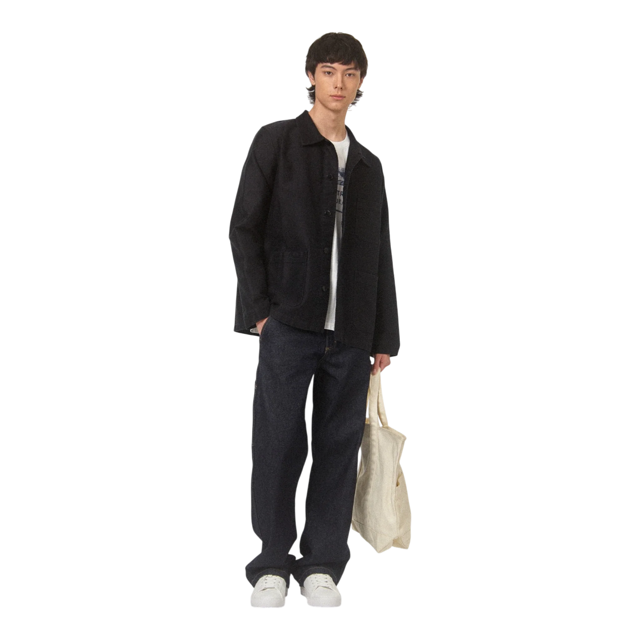 Le Mont Saint Michel - Moleskin Work Jacket - Black - Image 3