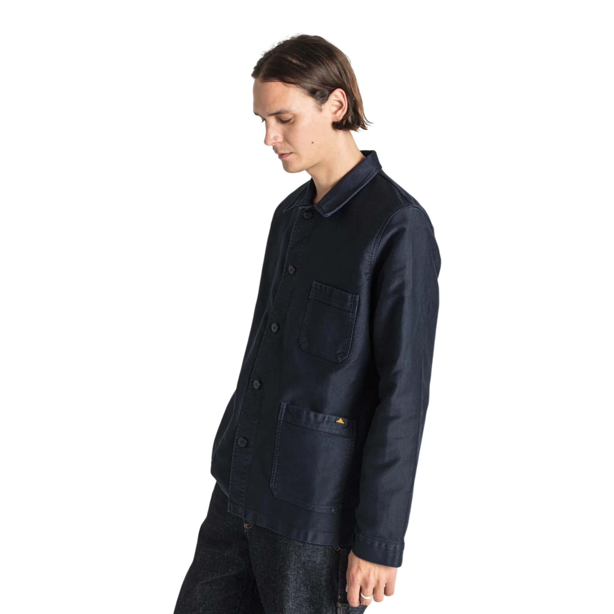 Le Mont Saint Michel - Moleskin Work Jacket - Navy - Image 3