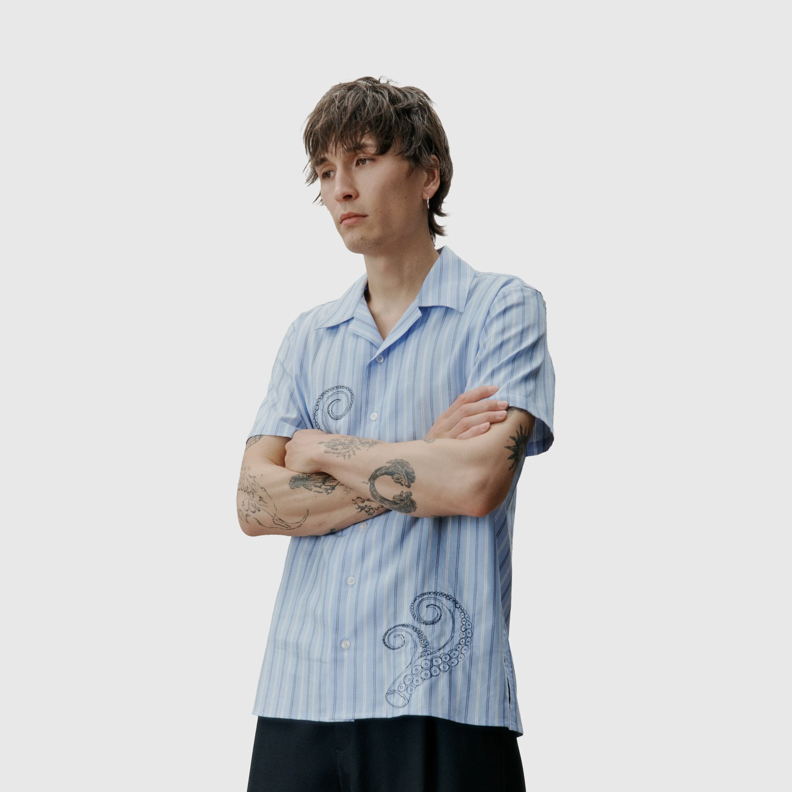Libertine-Libertine - Cave Shirt - Oxford Blue Stripe - Image 5
