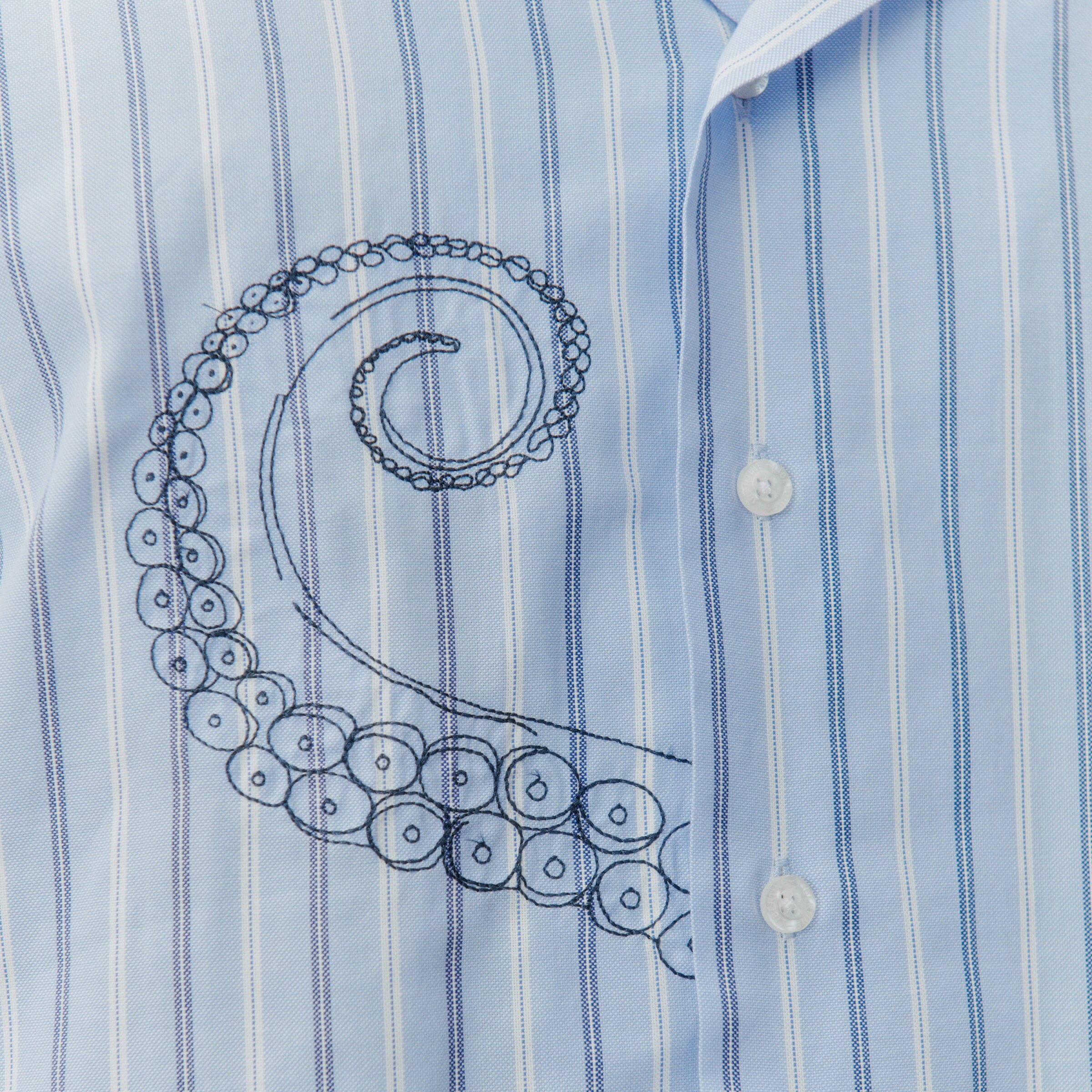 Libertine-Libertine - Cave Shirt - Oxford Blue Stripe - Image 6