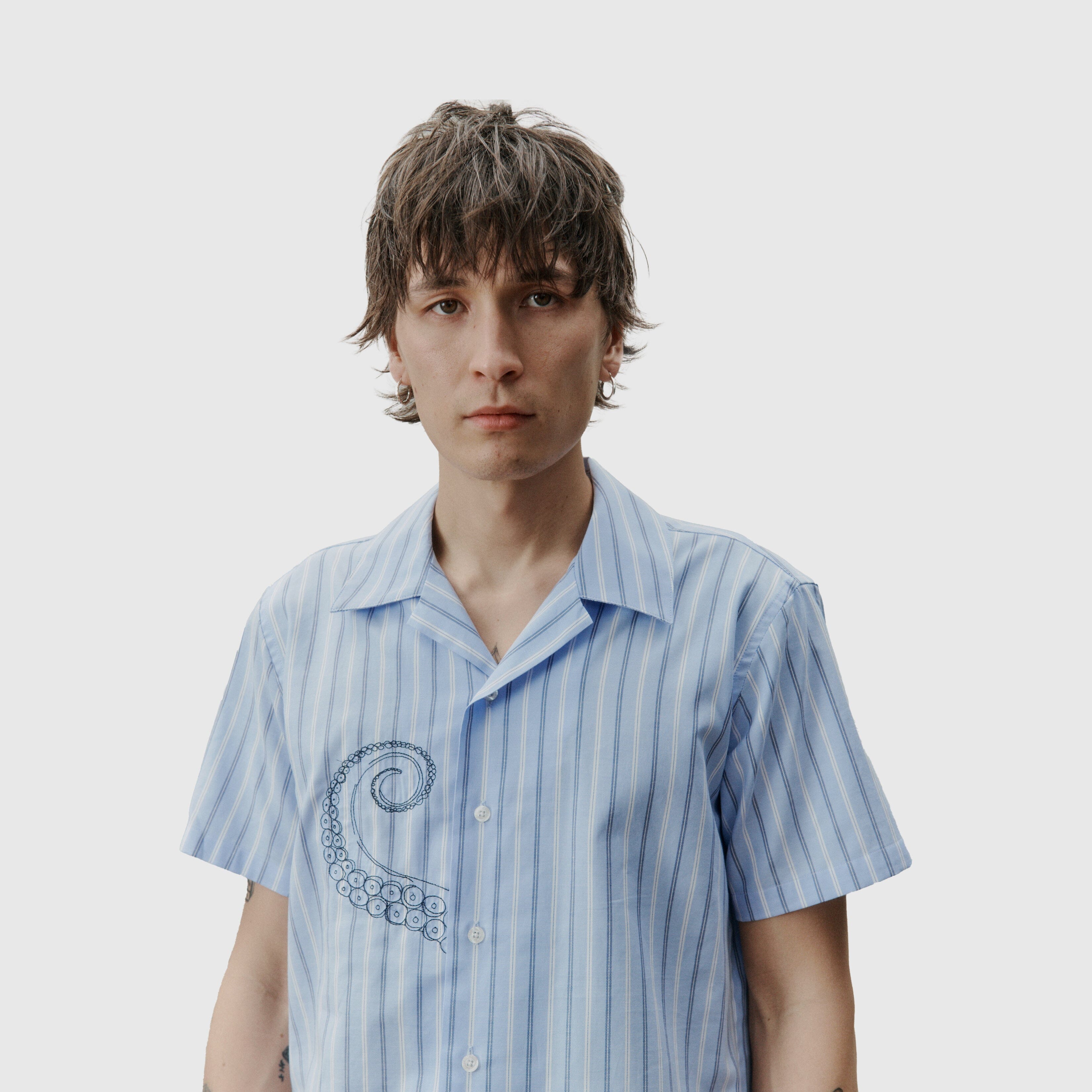 Libertine-Libertine - Cave Shirt - Oxford Blue Stripe - Image 7