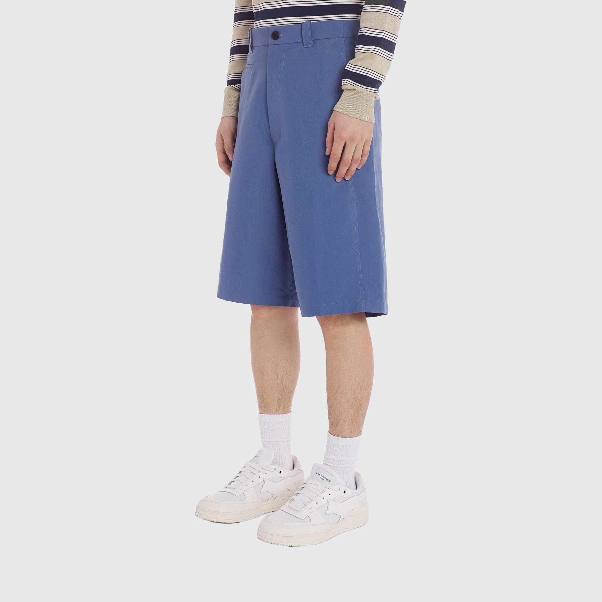 Maison Kitsuné - Topstitch Bermuda Shorts - Storm Blue - Image 3