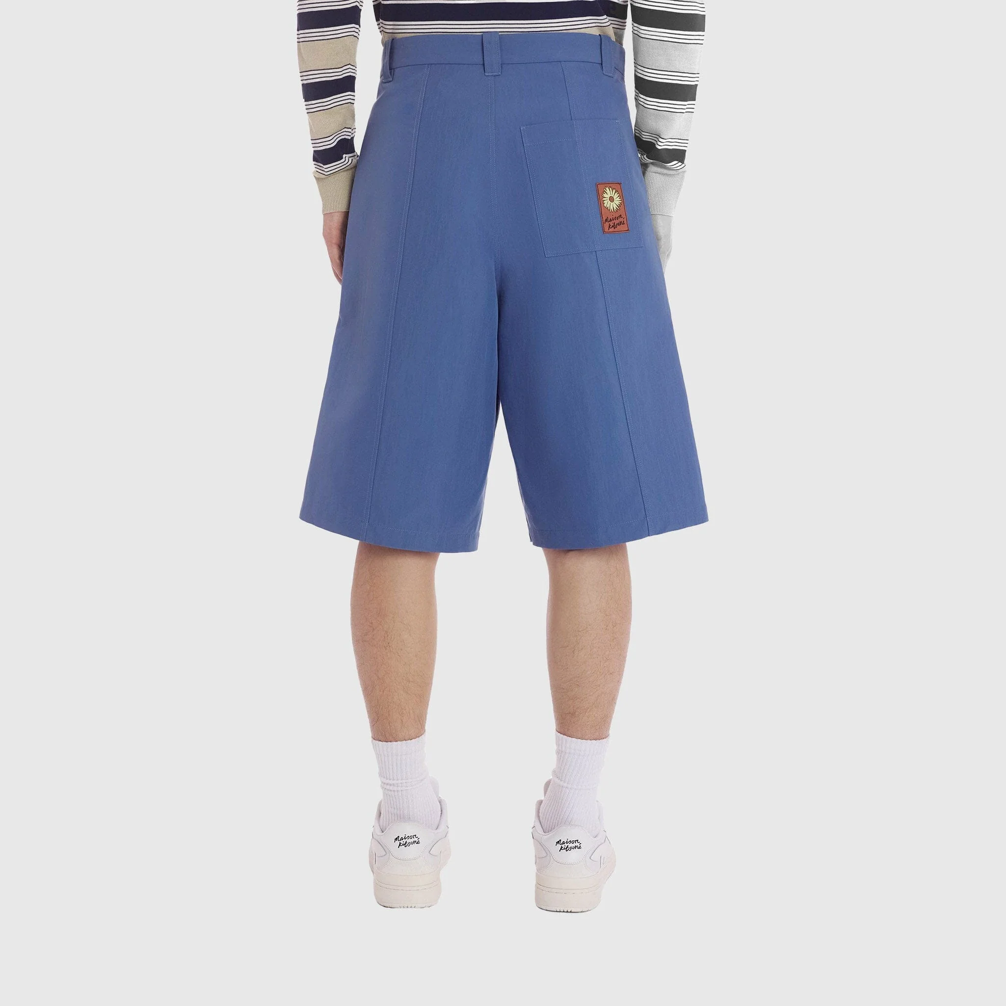 Maison Kitsuné - Topstitch Bermuda Shorts - Storm Blue - Image 5