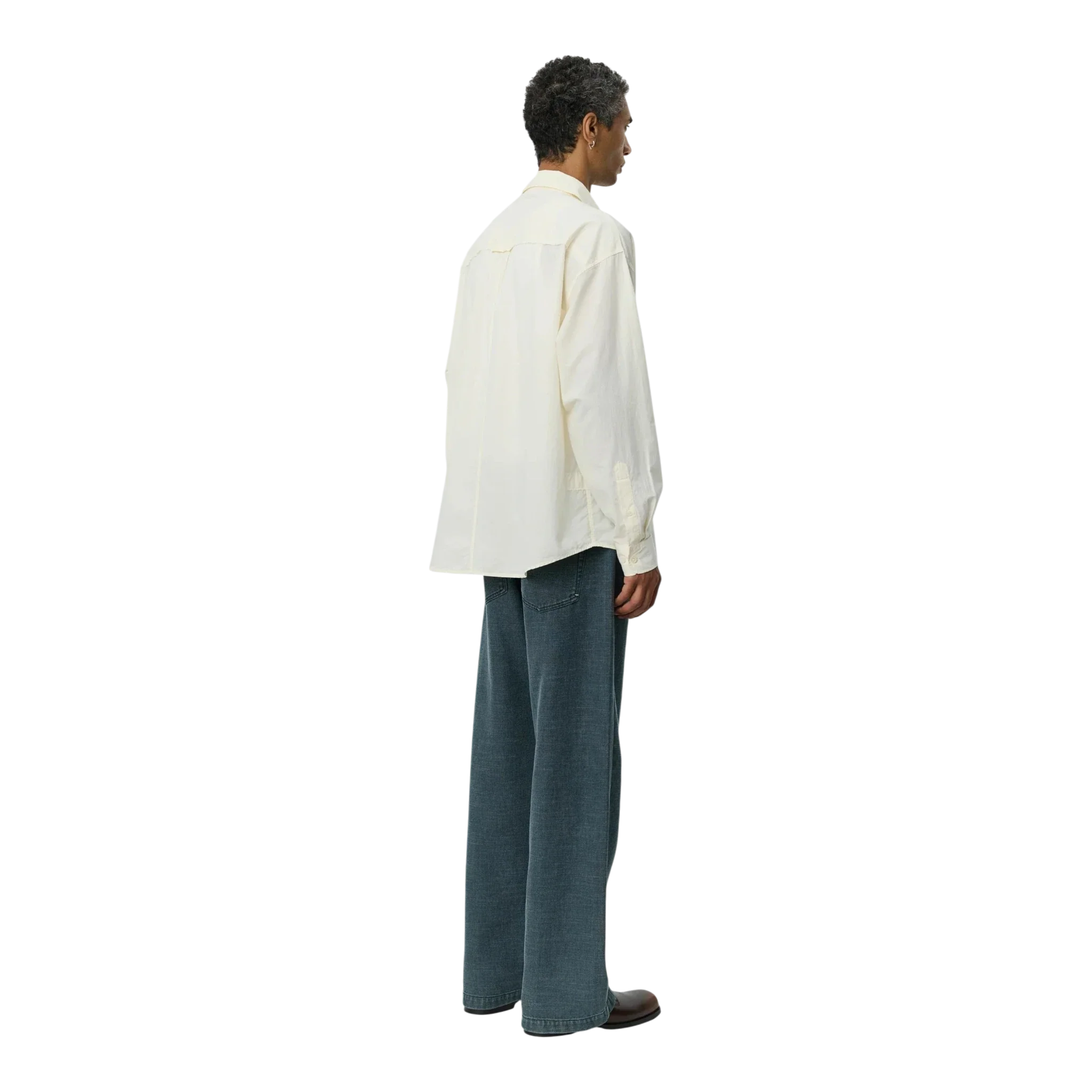 mfpen - Essay Shirt - Off White Micro Check - Image 3