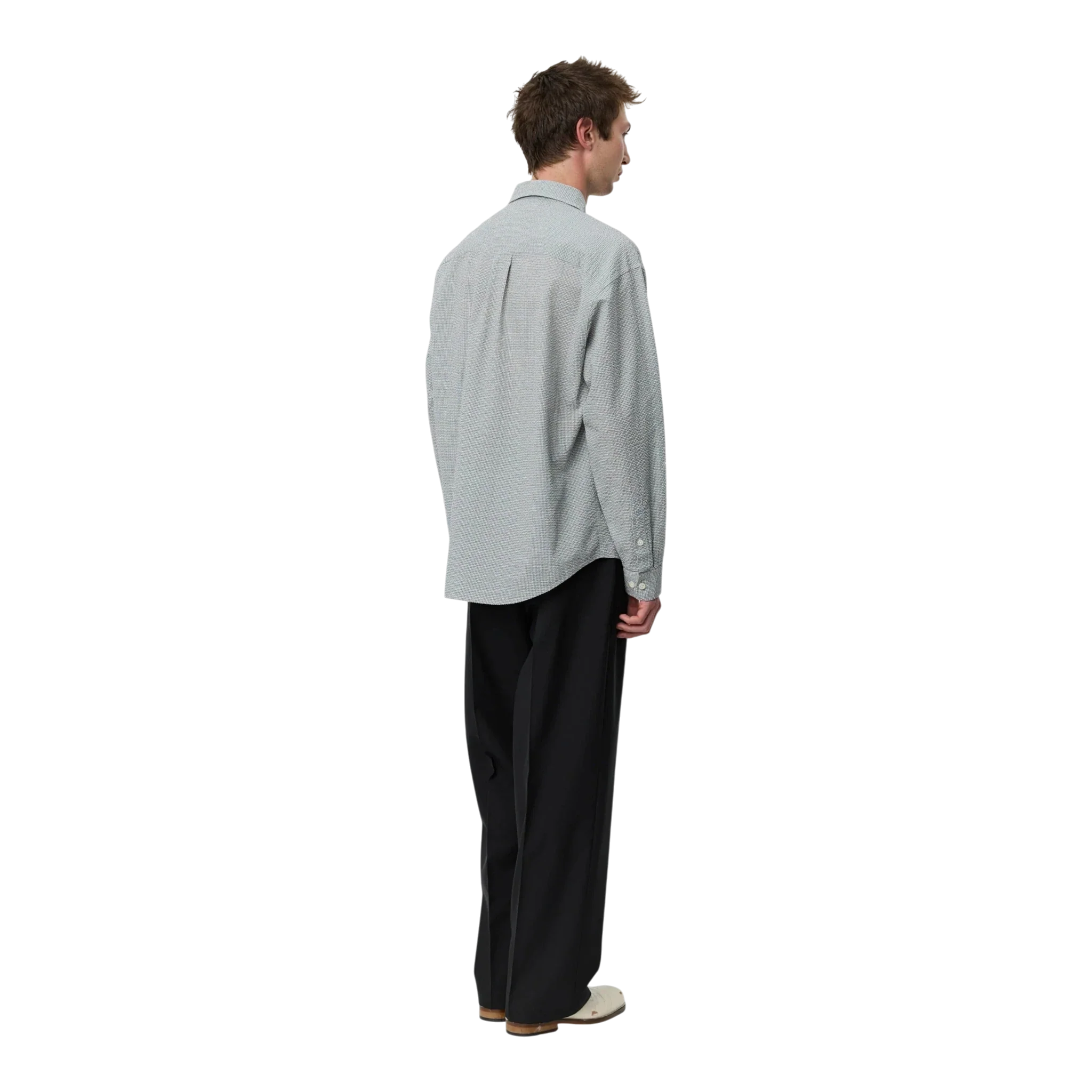 mfpen - Executive Shirt - Textured Bottle Grey Check - Image 3