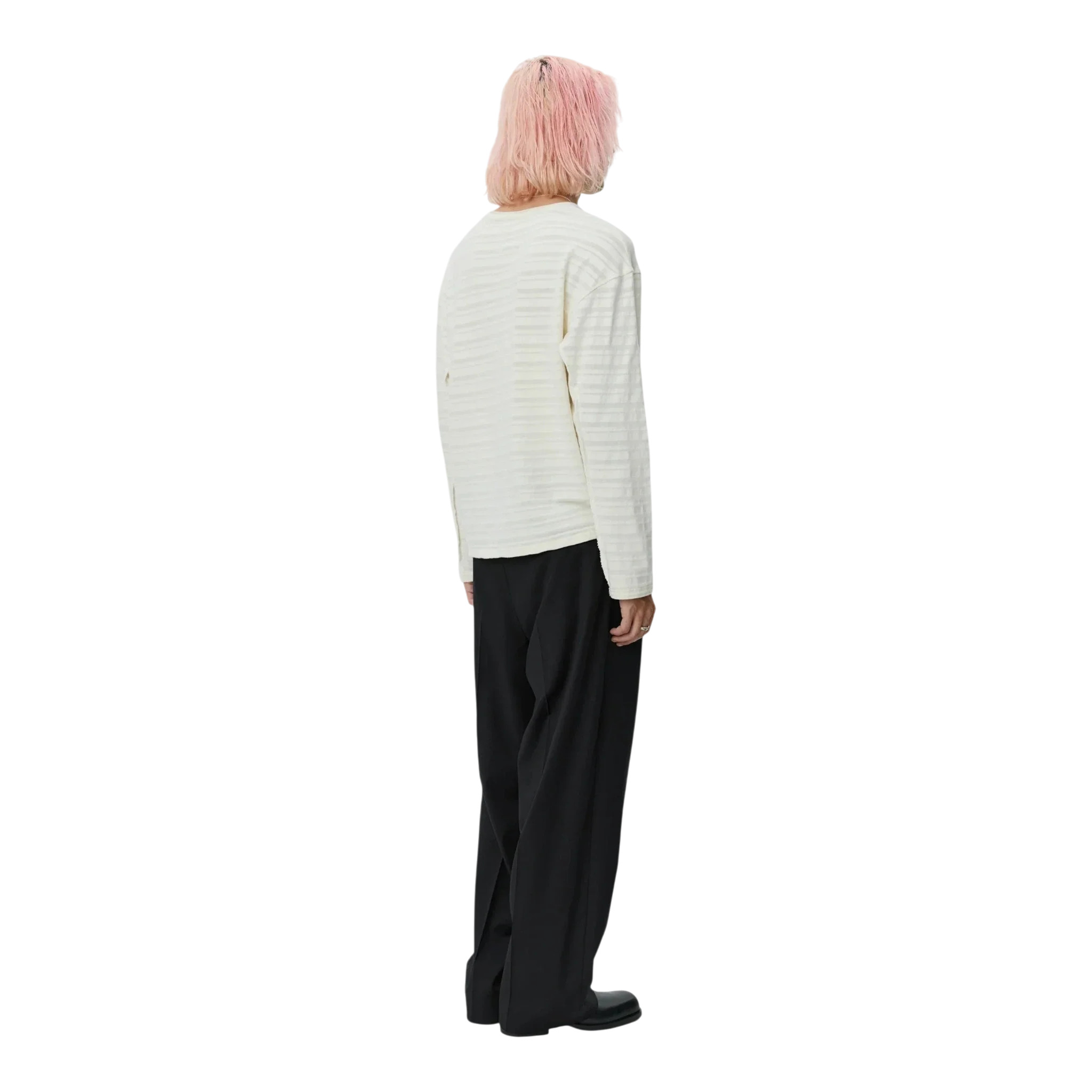 mfpen - Round Neck Sweater - Off White Stripe - Image 3