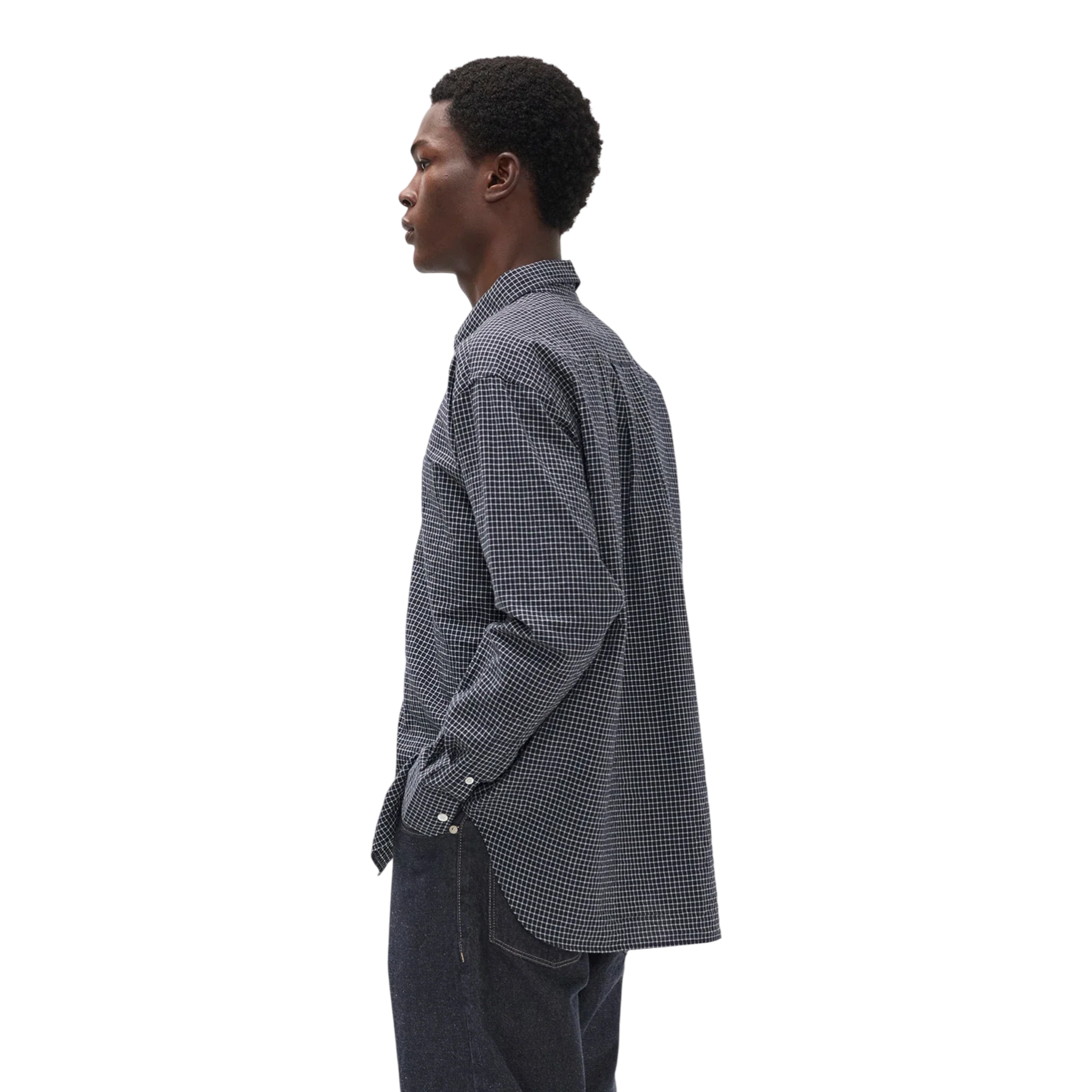 Norse Projects - Espevik Check Oversized Shirt - Dark Navy - Image 4