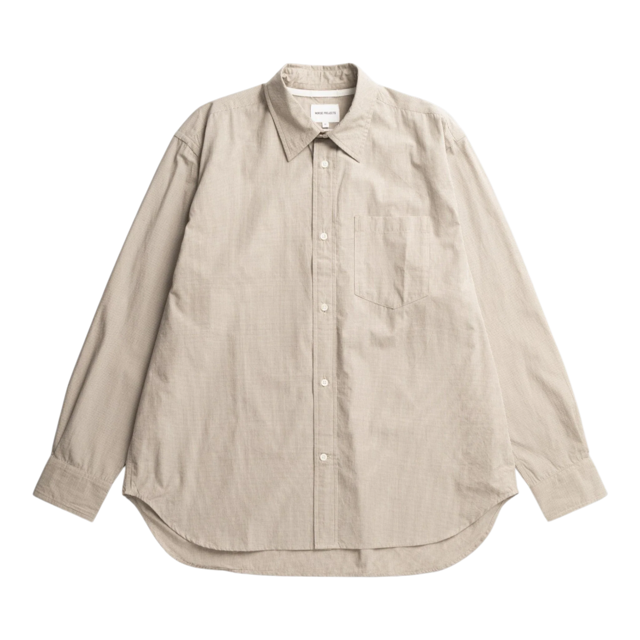 Norse Projects - Espevik Oversize Micro Poplin Check Shirt - Oatmeal