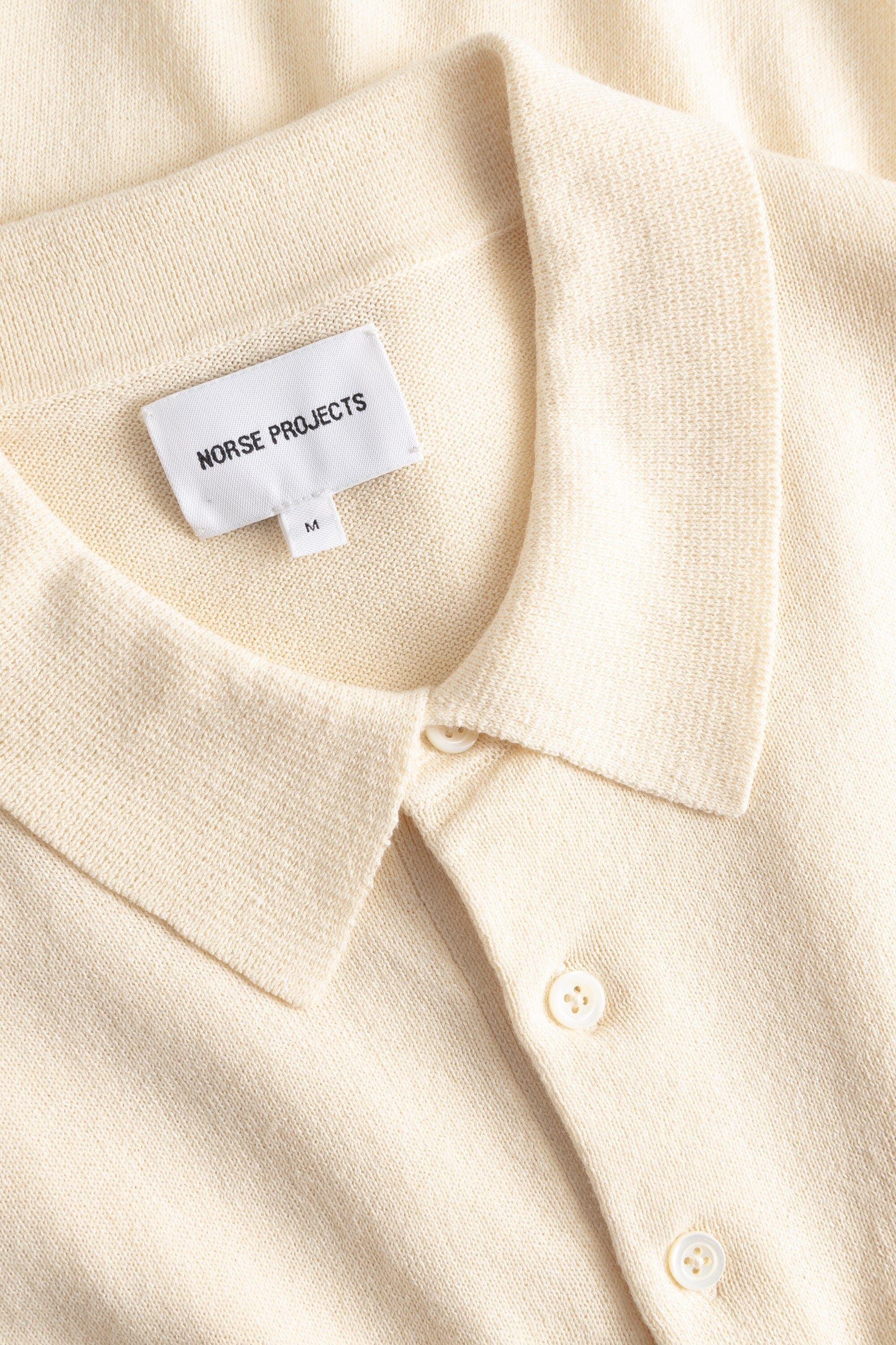 Norse Projects - Gudme Cotton Paper Polo - Natural Ecru - Image 3