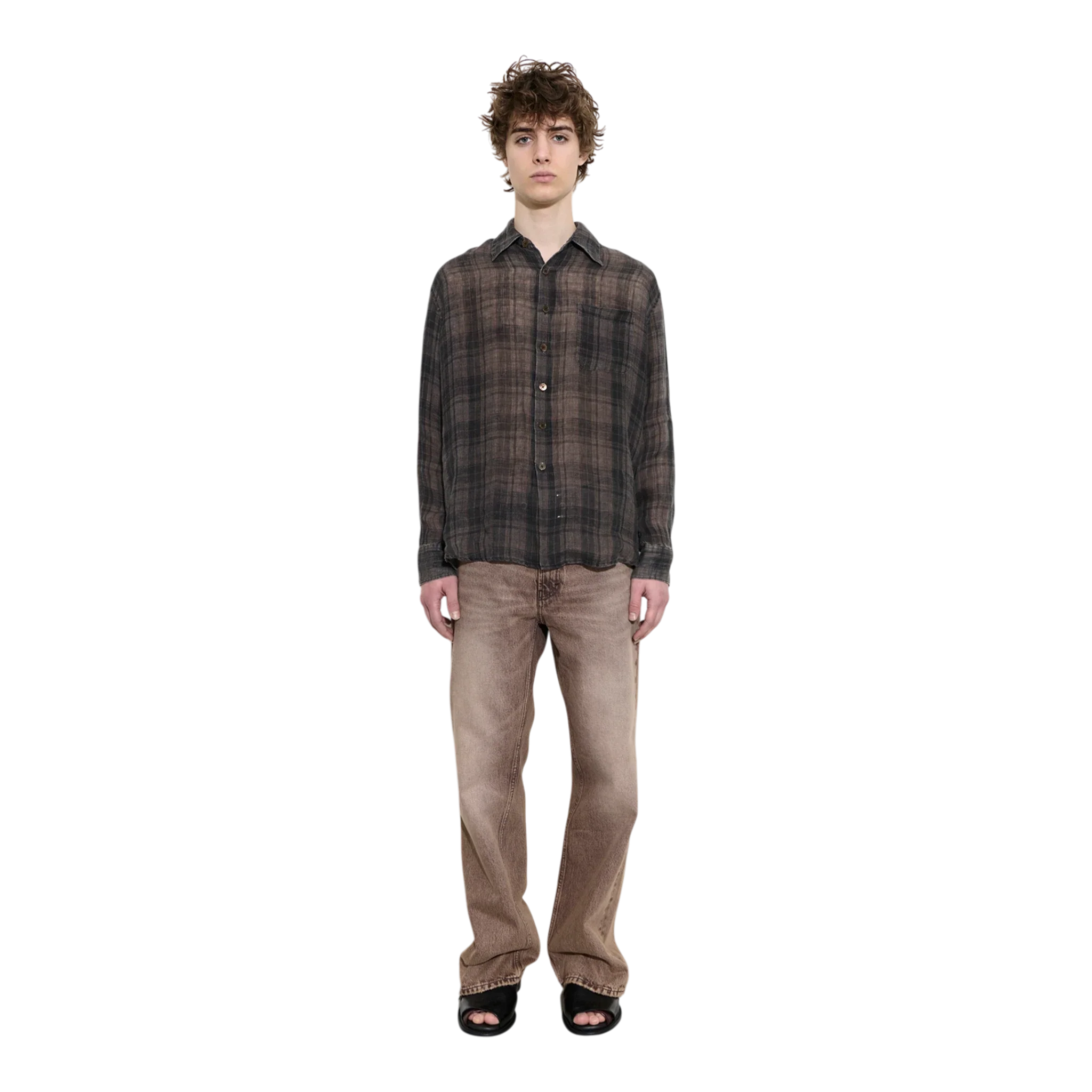 Our Legacy - Above Shirt - Penumbra Check Sheercoat Linen - Image 4
