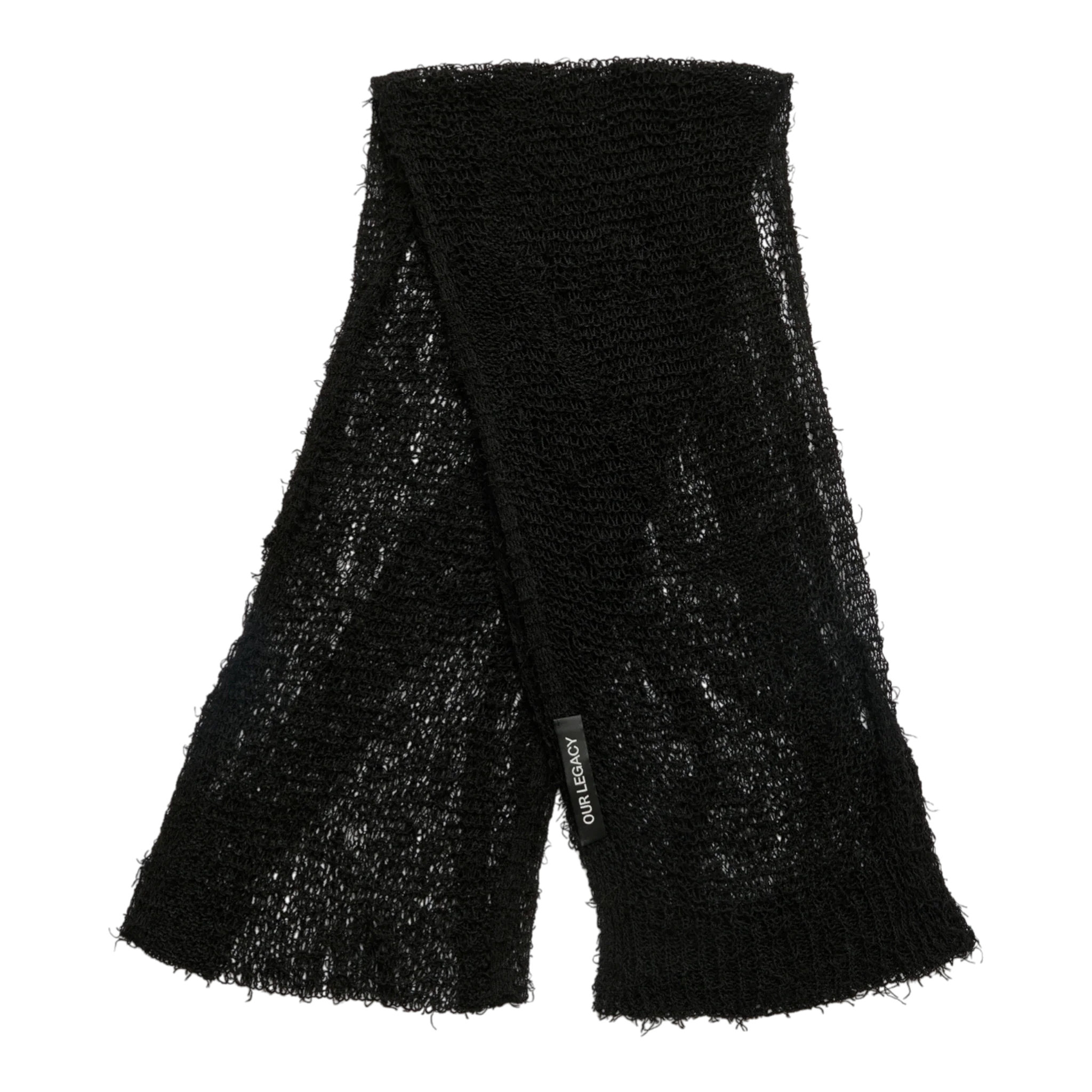 Our Legacy - Net Scarf - Black Ragged Open Linen