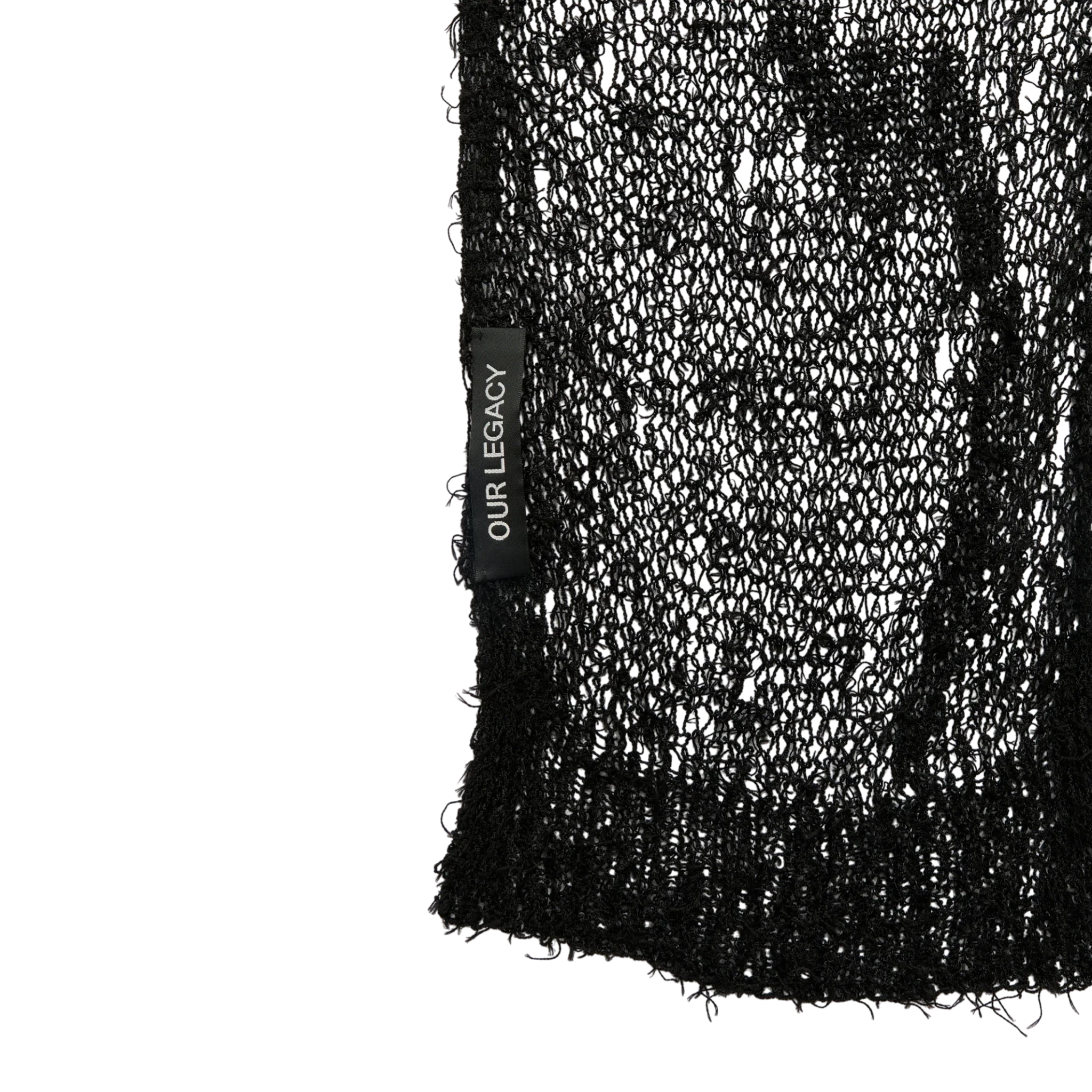 Our Legacy - Net Scarf - Black Ragged Open Linen - Image 4