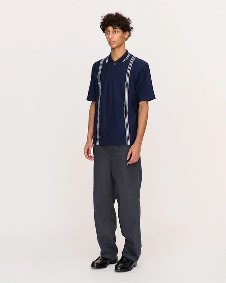 Palmes - Panel Zip Polo - Navy - Image 3