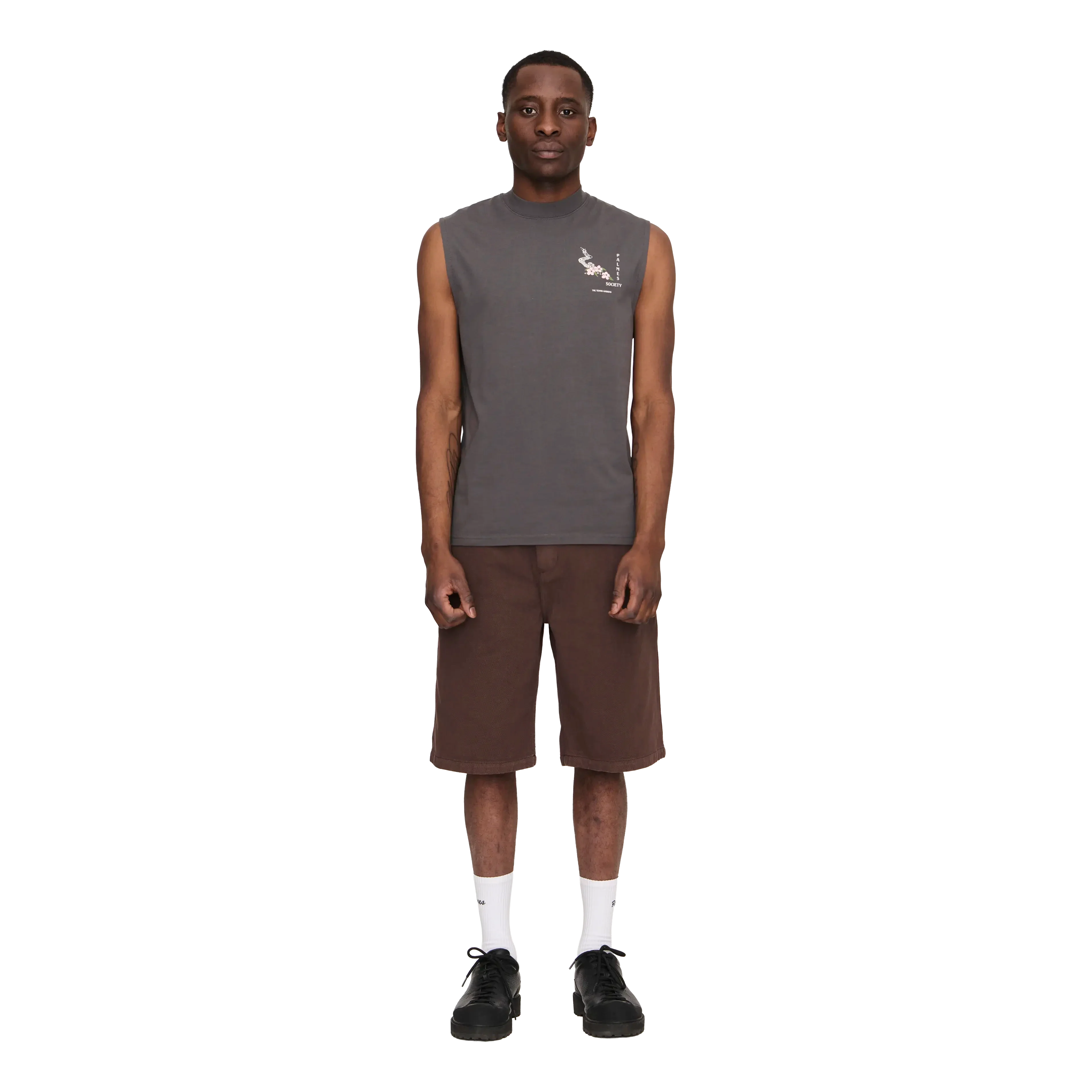 Palmes - Ramus Sleeveless T-Shirt - Charcoal