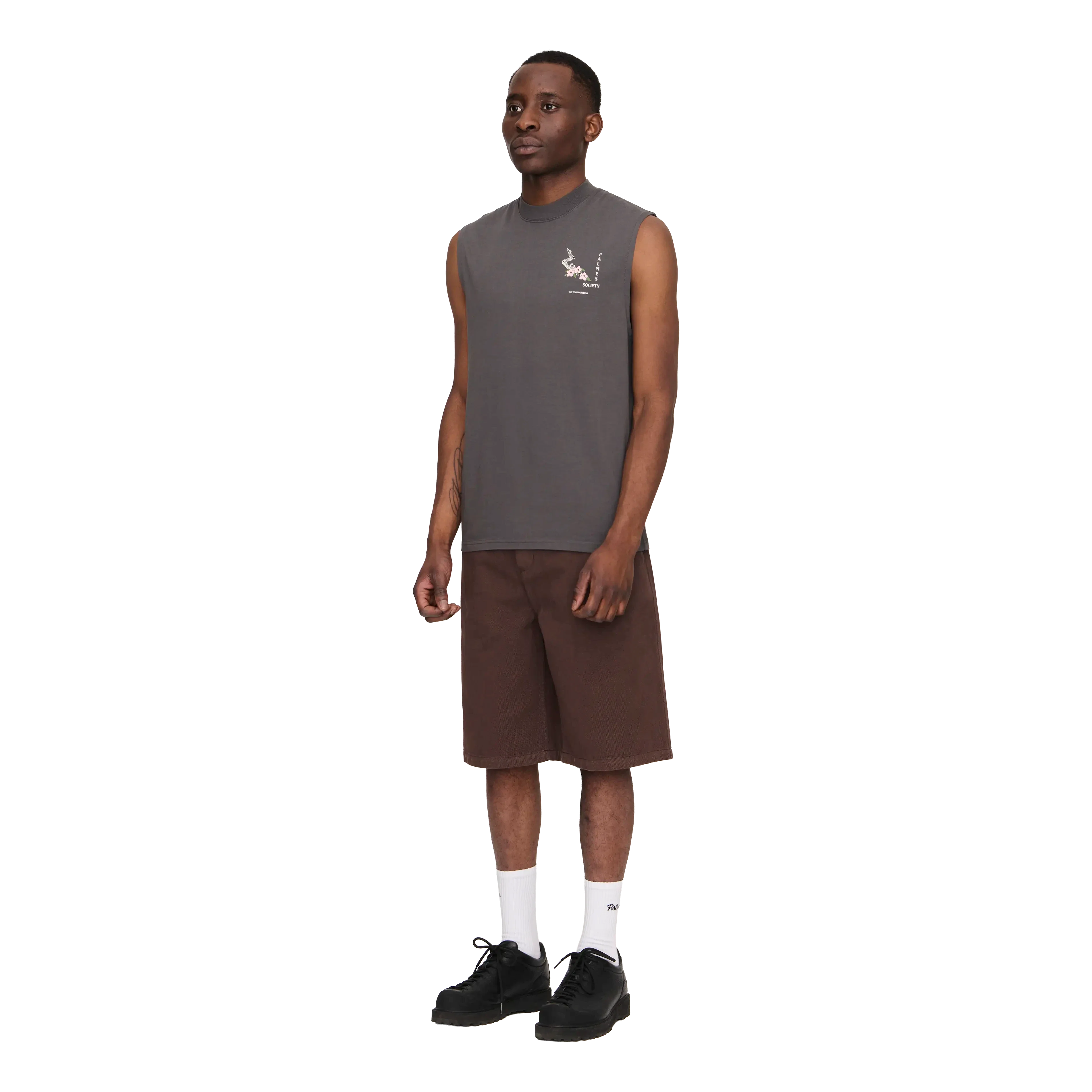 Palmes - Ramus Sleeveless T-Shirt - Charcoal - Image 2