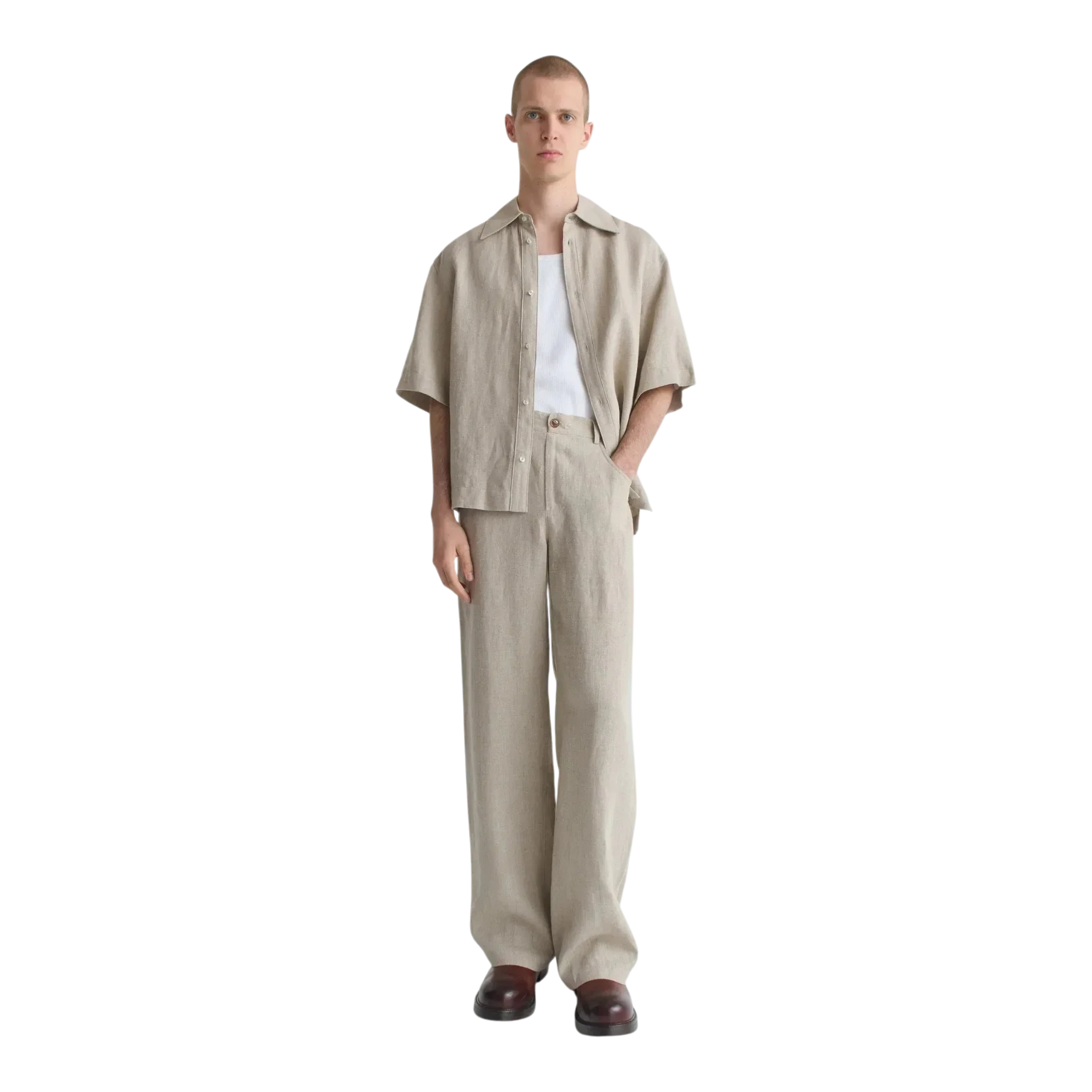 Séfr - Dao Shirt - Beige Concrete Linen - Image 4
