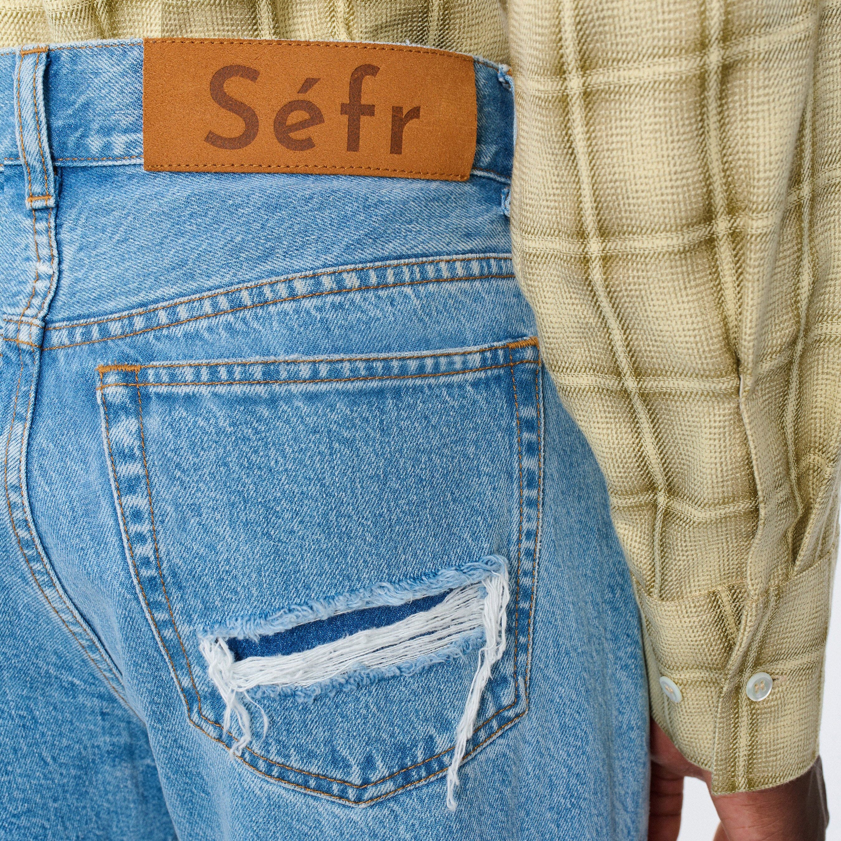 Séfr - Rider Cut Jeans - Trashed Mid Blue - Image 7