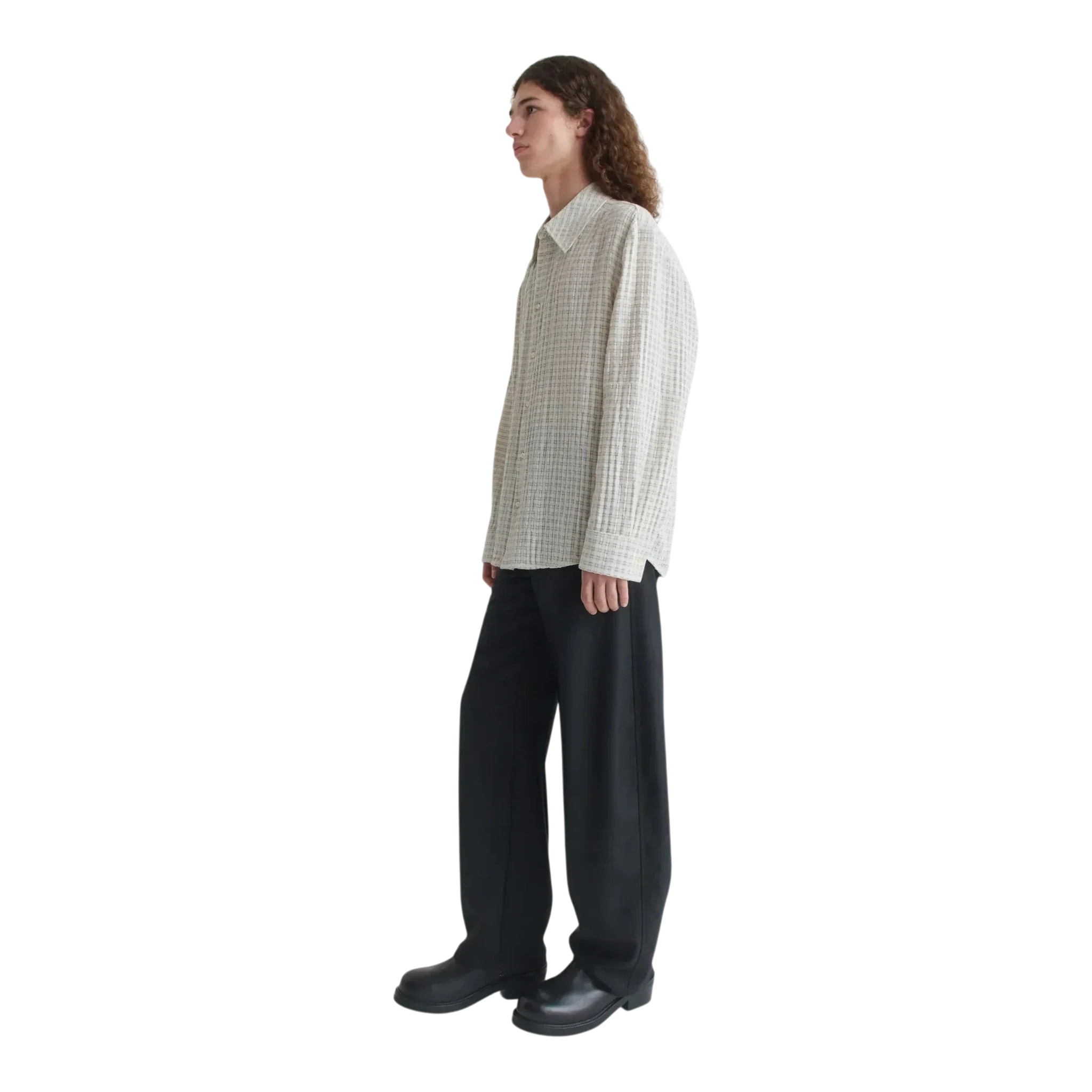 Séfr - Wes Shirt - Subtle Beige Check - Image 4