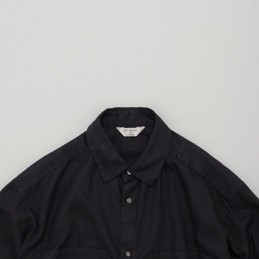 Still by Hand - Garment-dye Over Shirt - Black Navy - Image 2