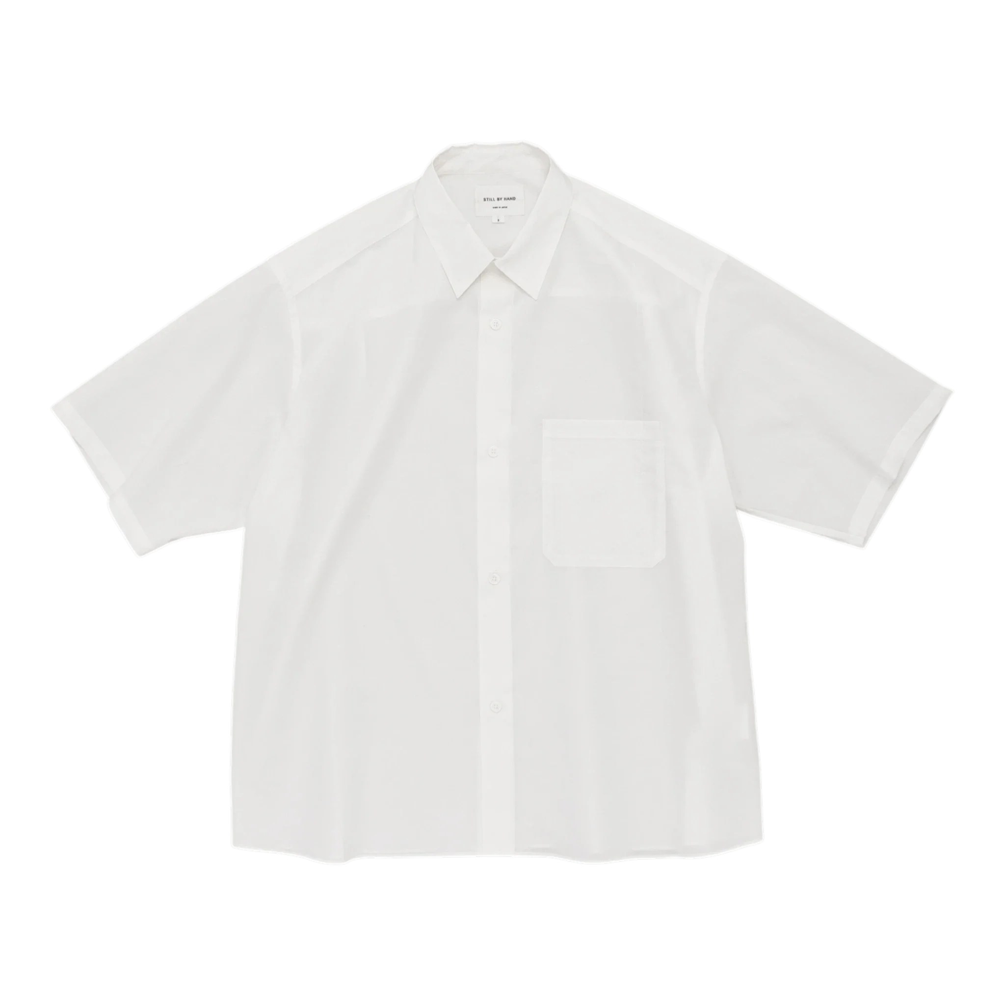 Still by Hand - Half Sleeve Cotton Shirt - White