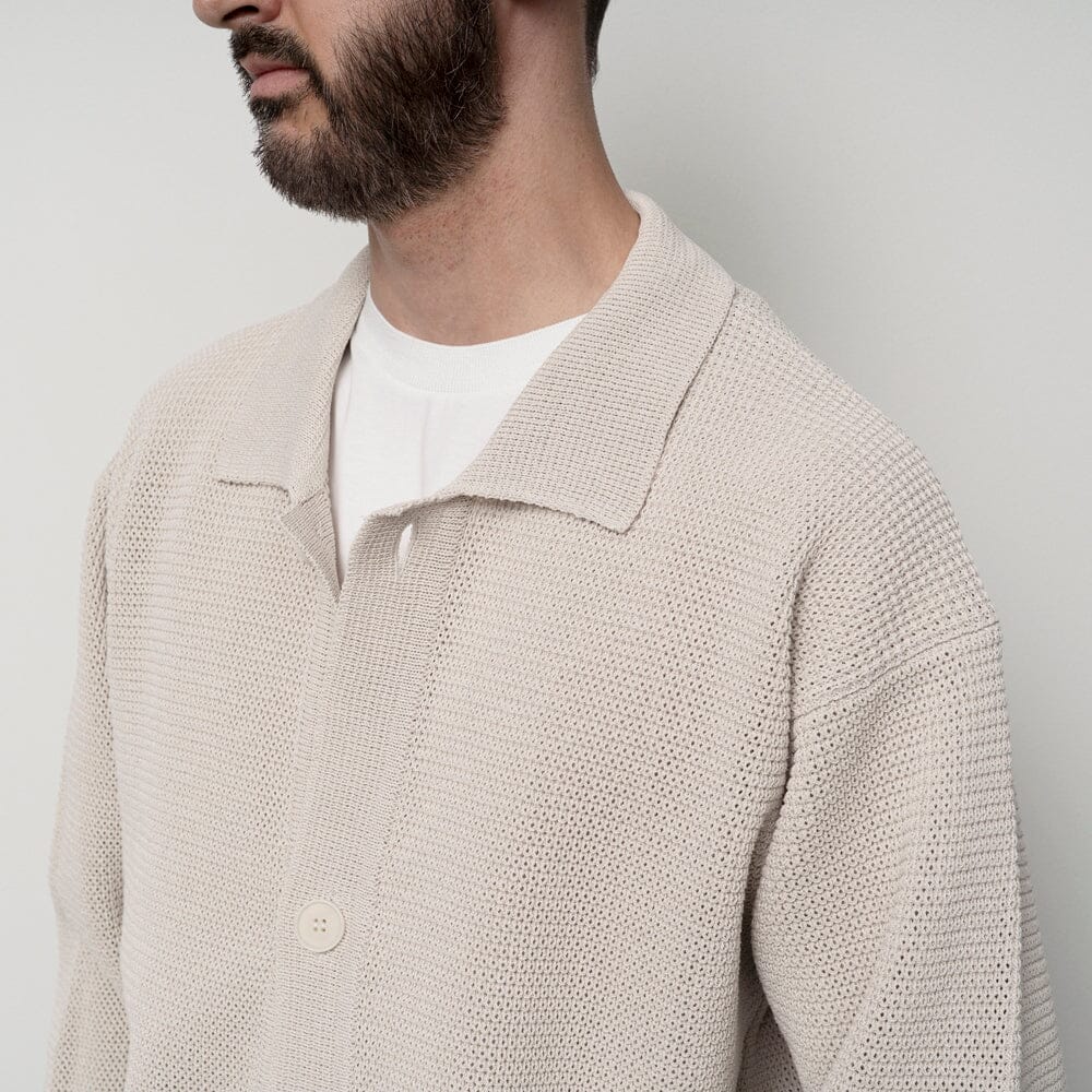 Still by Hand - Paper Mixed Knit Blouson - Taupe - Image 2