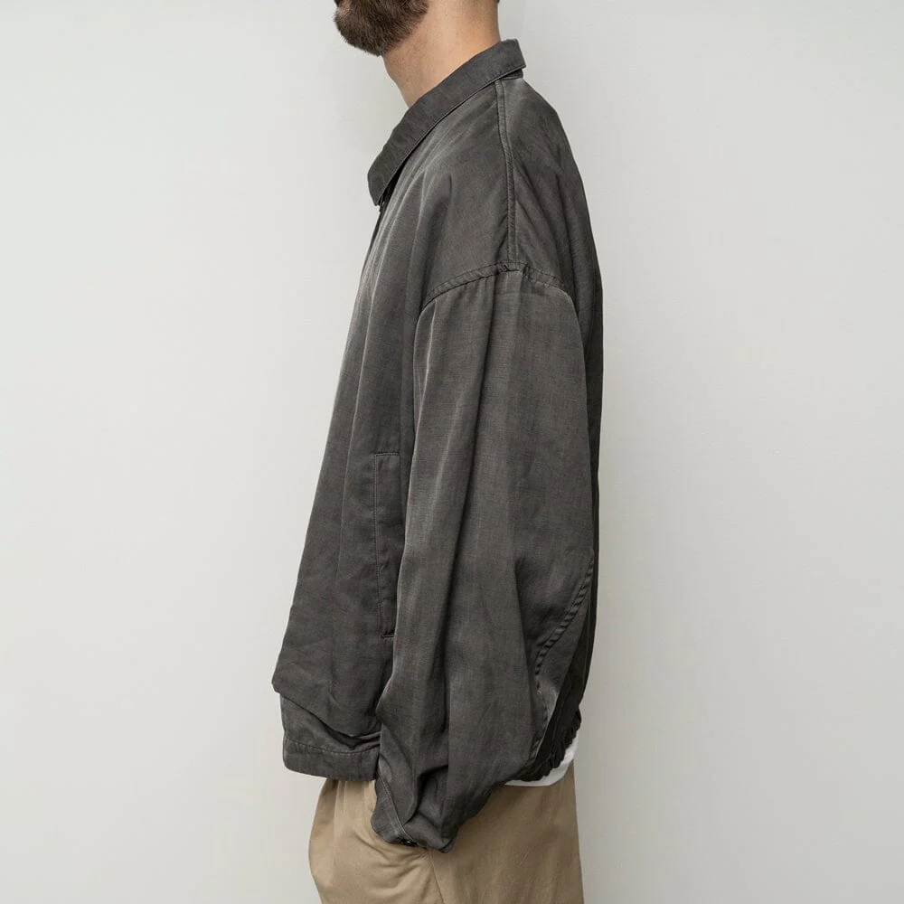 Still by Hand - Pigment Print Zip Up Blouson - Dusty Grey - Image 4