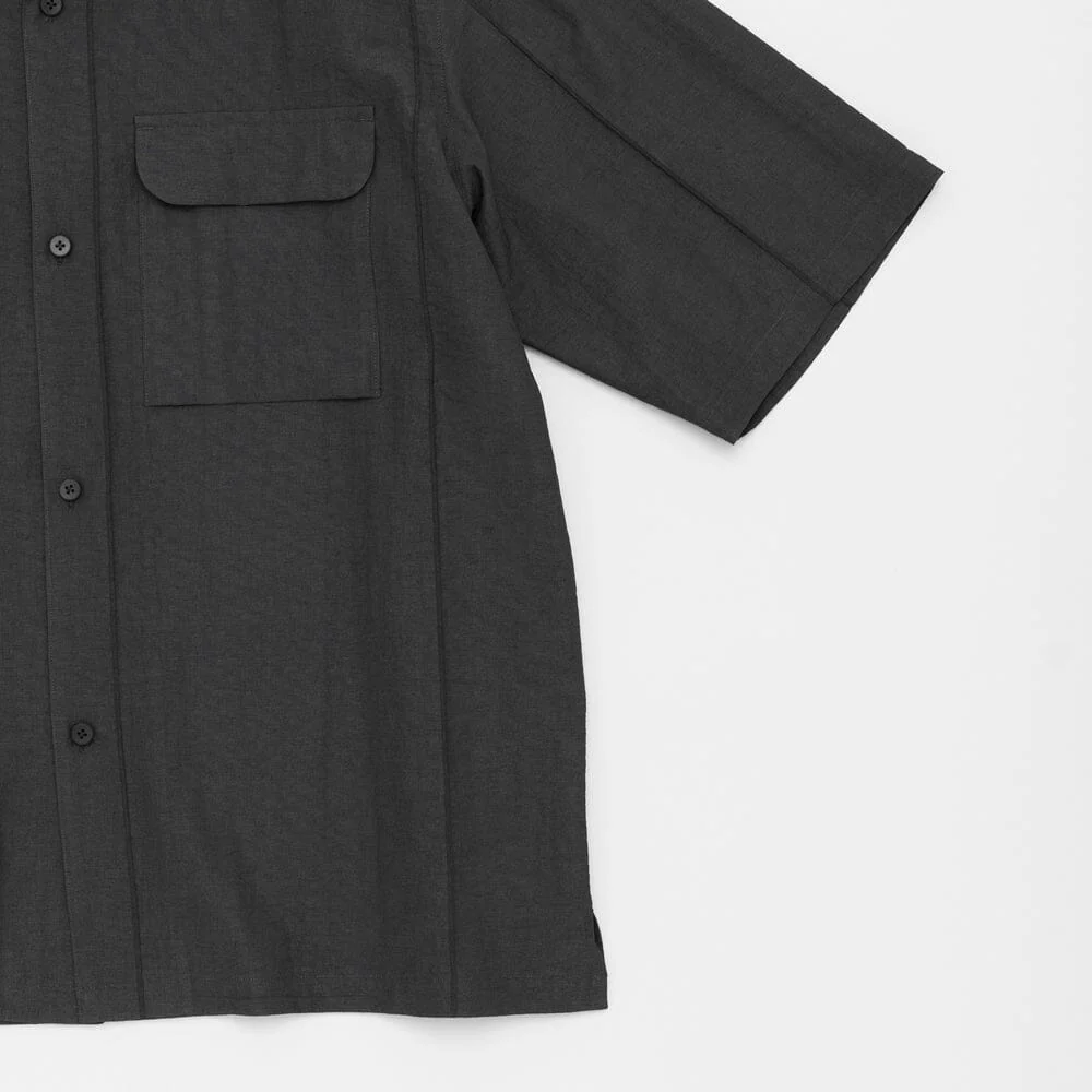 Still by Hand - Pin Tuck Half Sleeve Shirt - Charcoal - Image 5