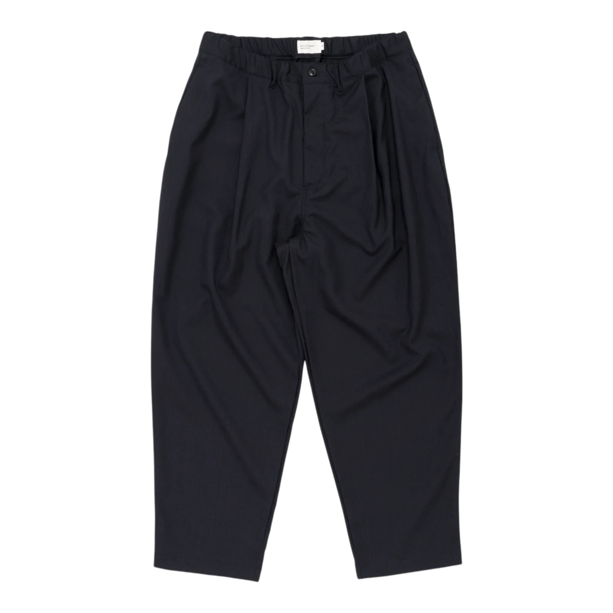 Still by Hand - Summer Wool Wide Pants - Black Navy