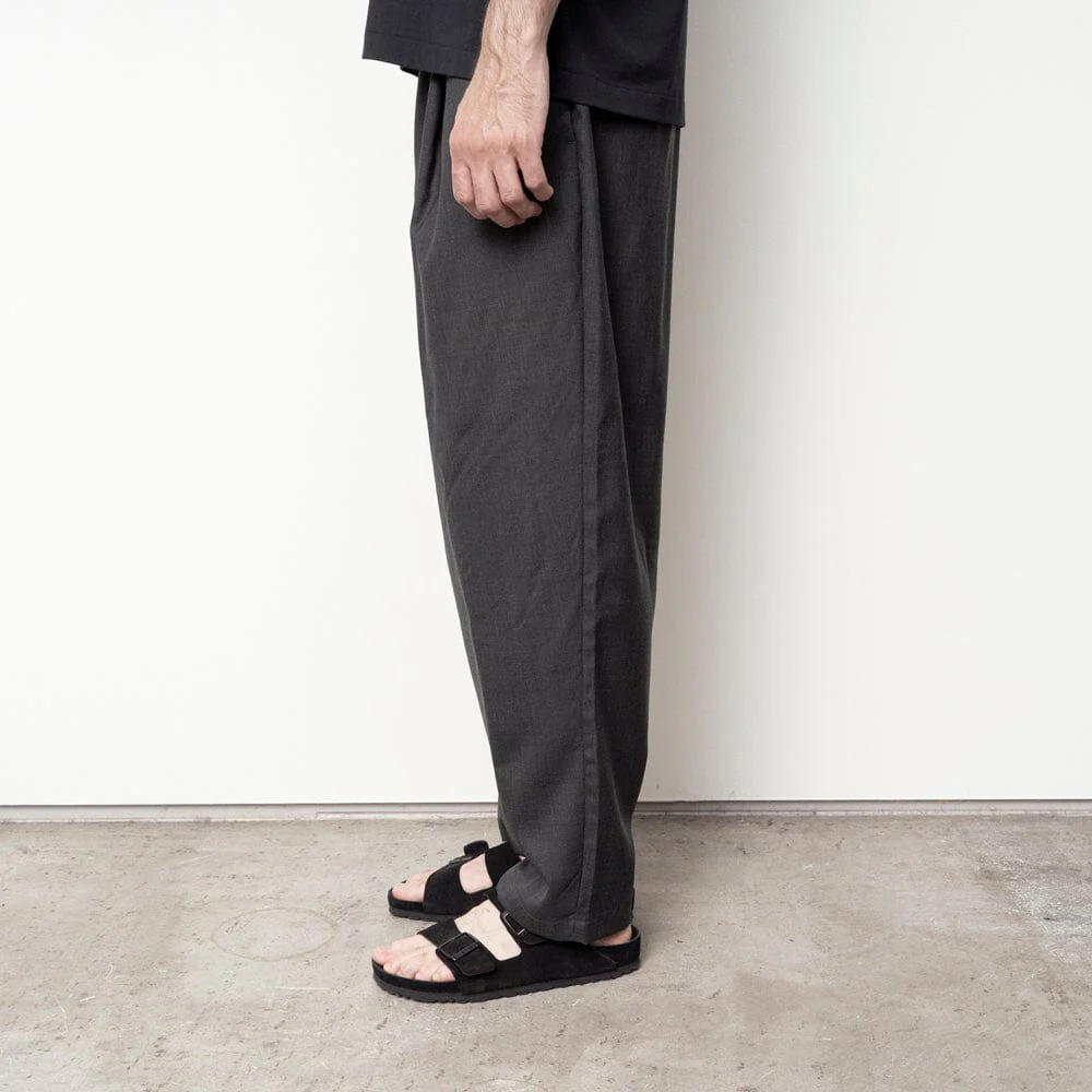Still by Hand - Summer Wool Wide Pants - Charcoal - Image 3