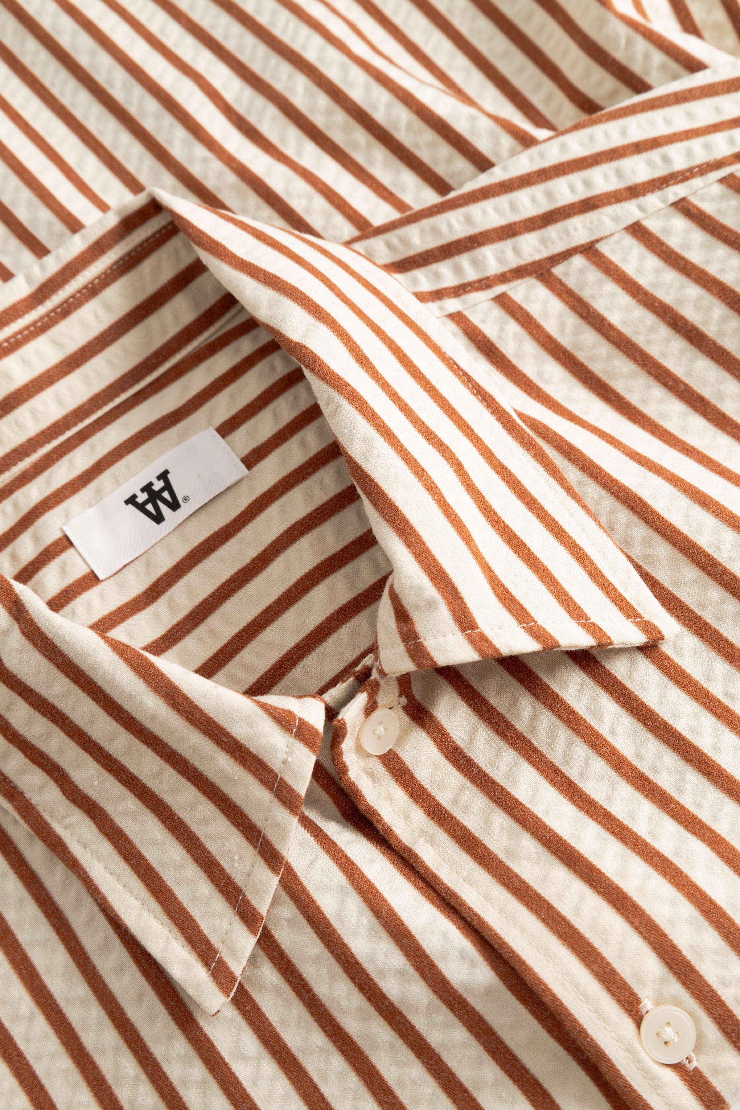 Wood Wood - Adrian SS Shirt - Ginger Bread Stripe - Image 2